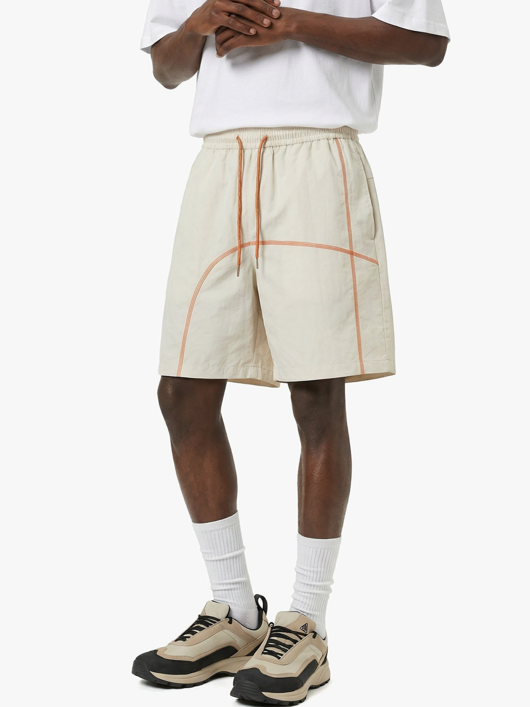 RiseCut - Unisex Contrast Stitch Water-Repellent Utility Shorts