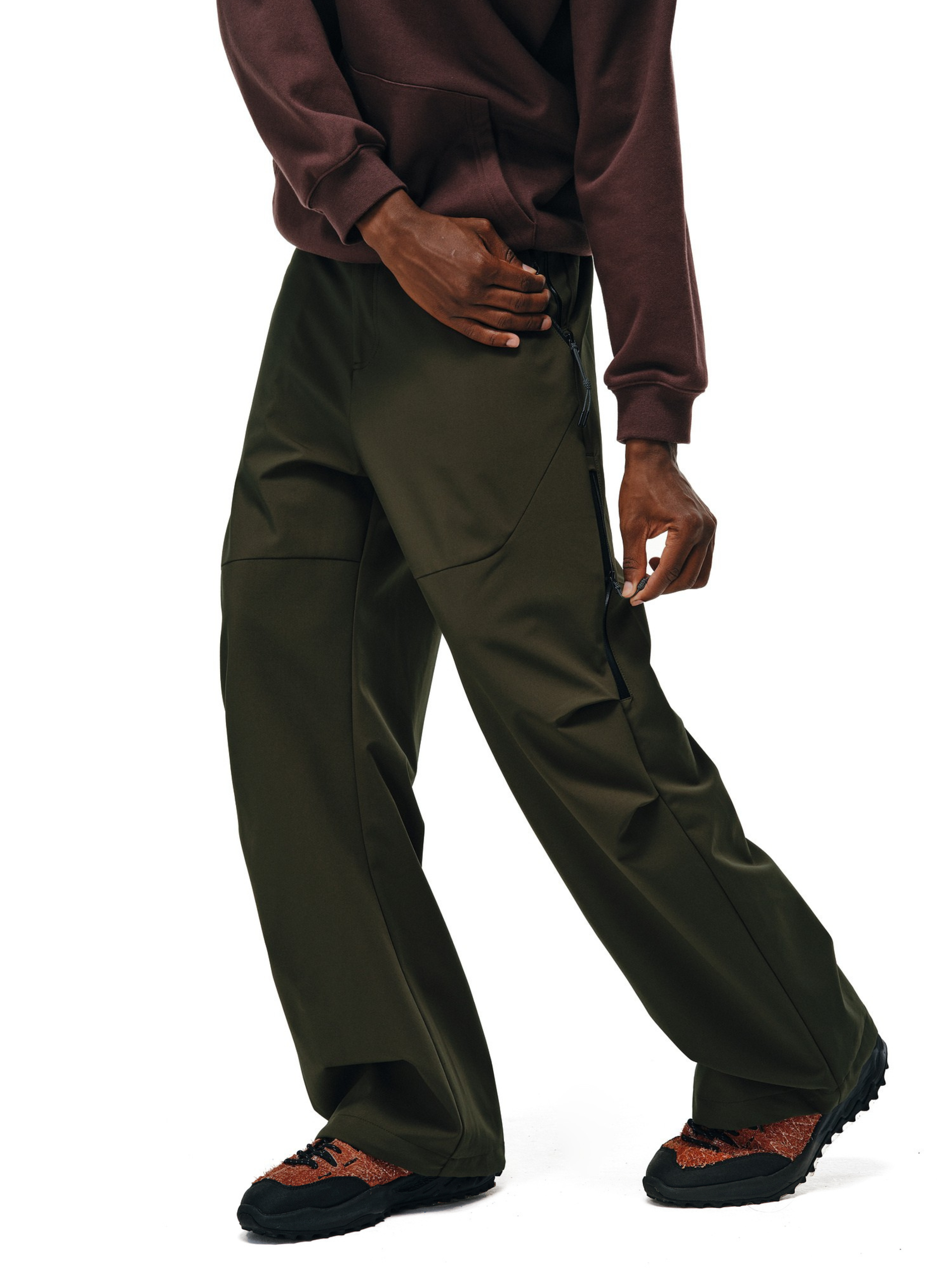 Stormlore - Men's Water-Repellent Draped Zip Straight-Leg Pants