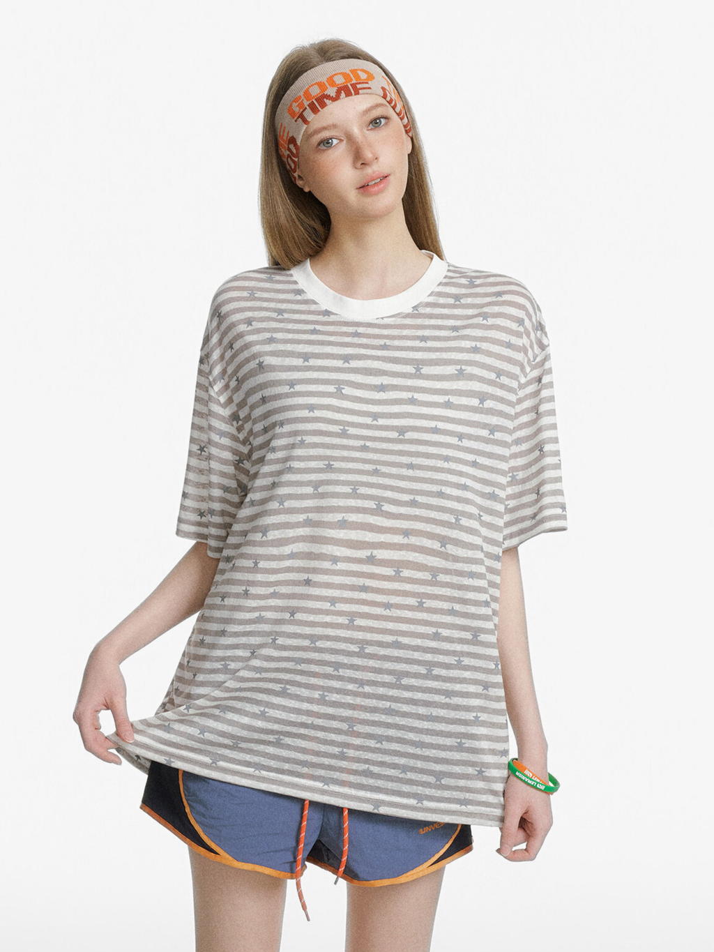Ashdrift - Unisex Striped Star Lyocell Short Sleeve T-Shirt