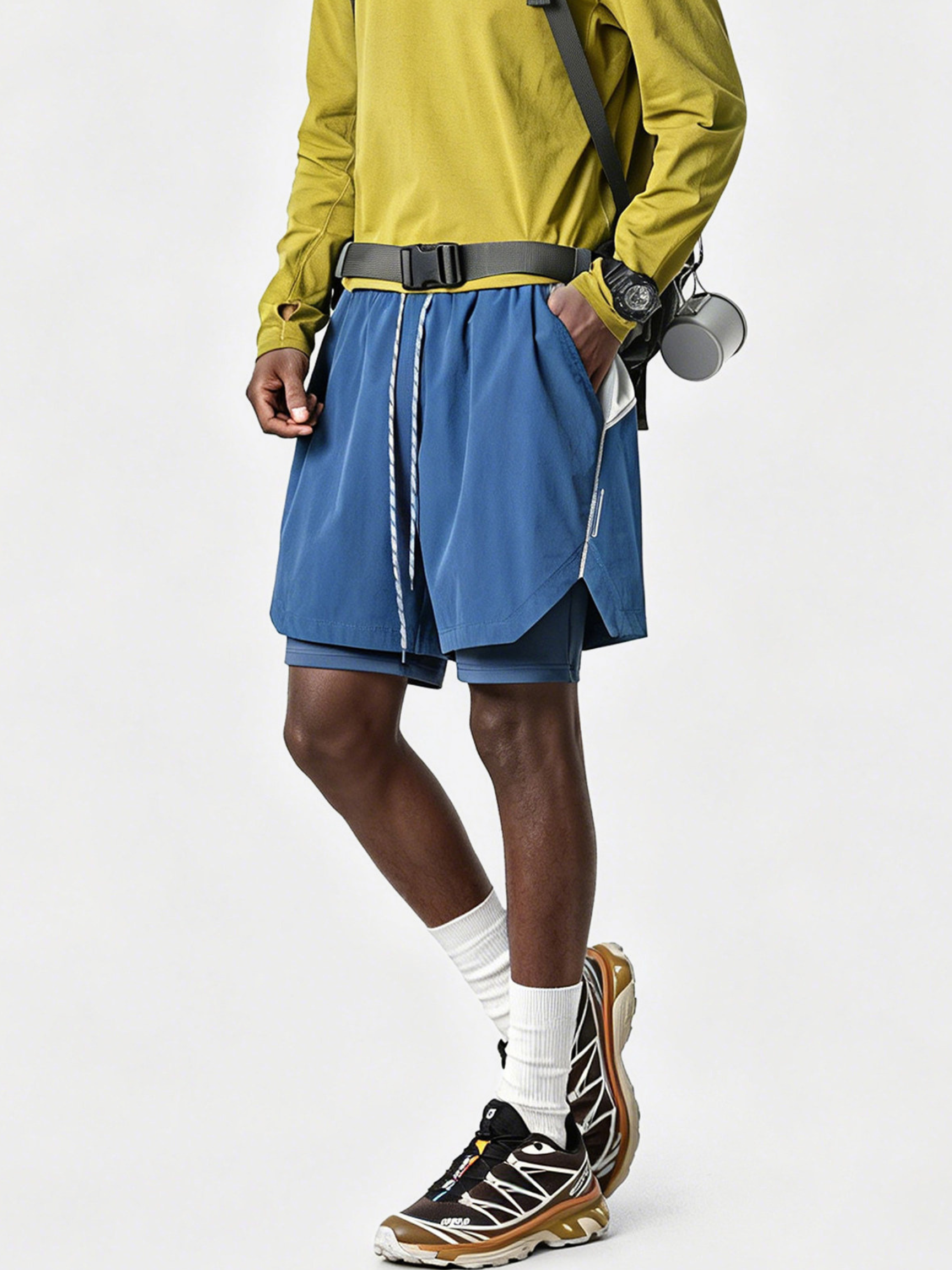 Trekker - Men's Lightweight Color-Block 2-in-1 Athletic Shorts