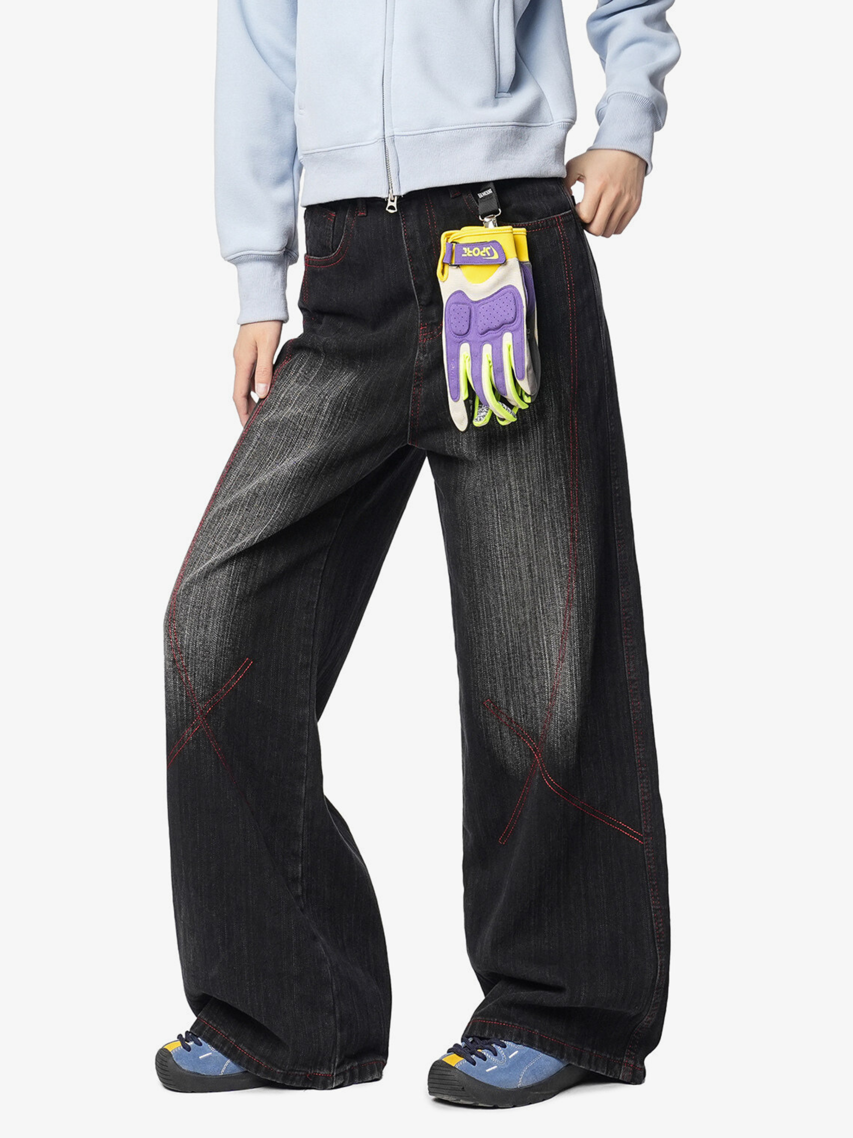 HardPan - Contrast Hasso Stitching Cotton Denim Jeans