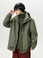 Spirewood - Unisex Water-Repellent 3-in-1 Detachable Hard Shell Jacket