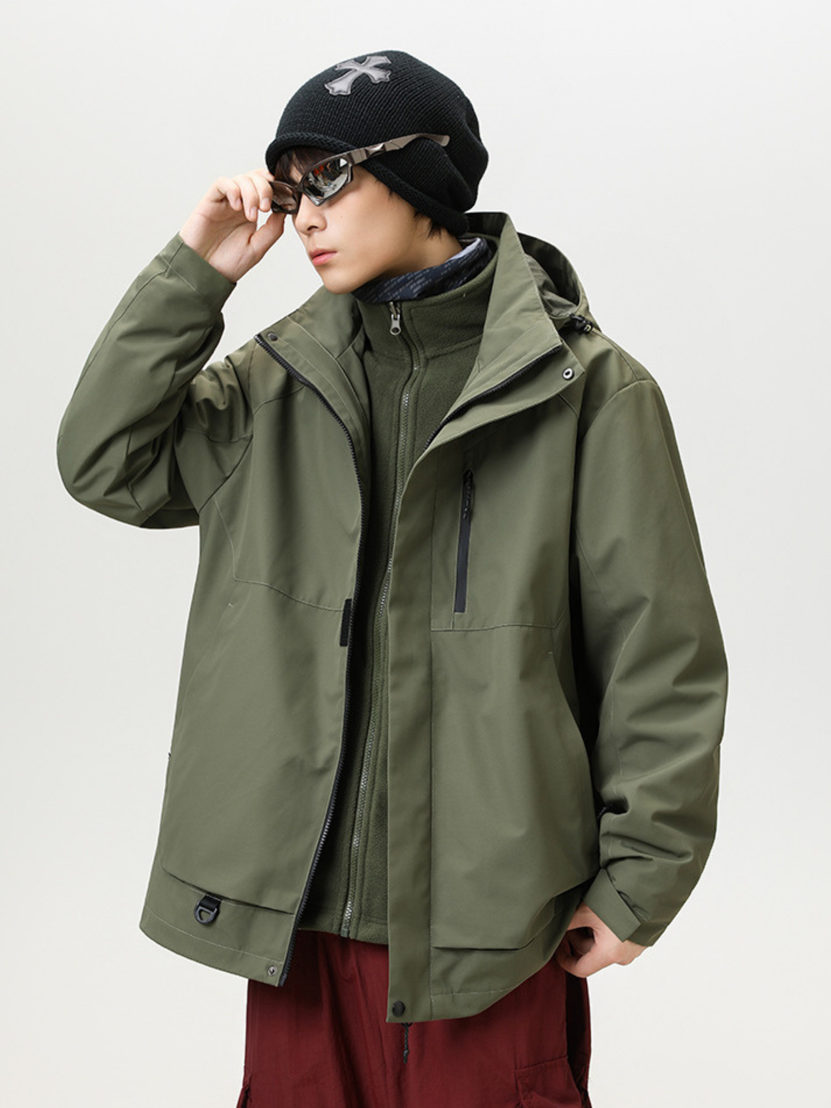 Spirewood - Unisex Water-Repellent 3-in-1 Detachable Hard Shell Jacket