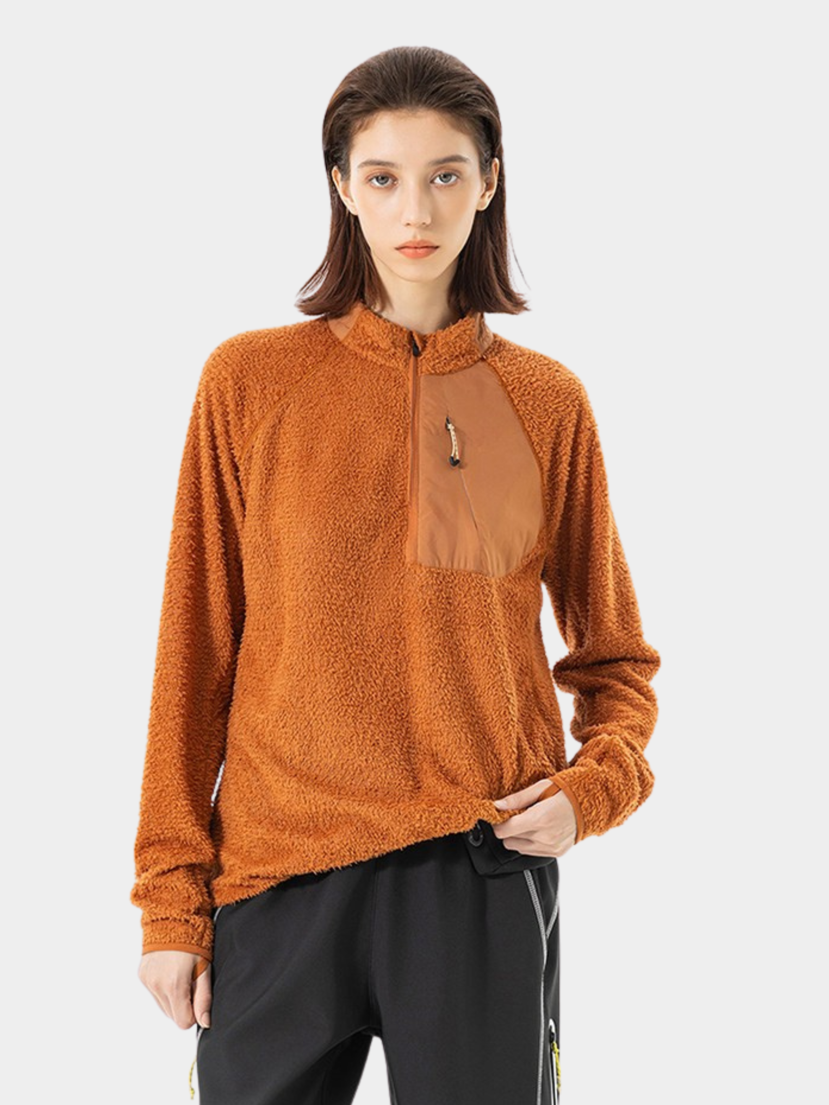 Arcadia - Unisex Half-Zip Fleece Liner Mock Neck Sweatshirt