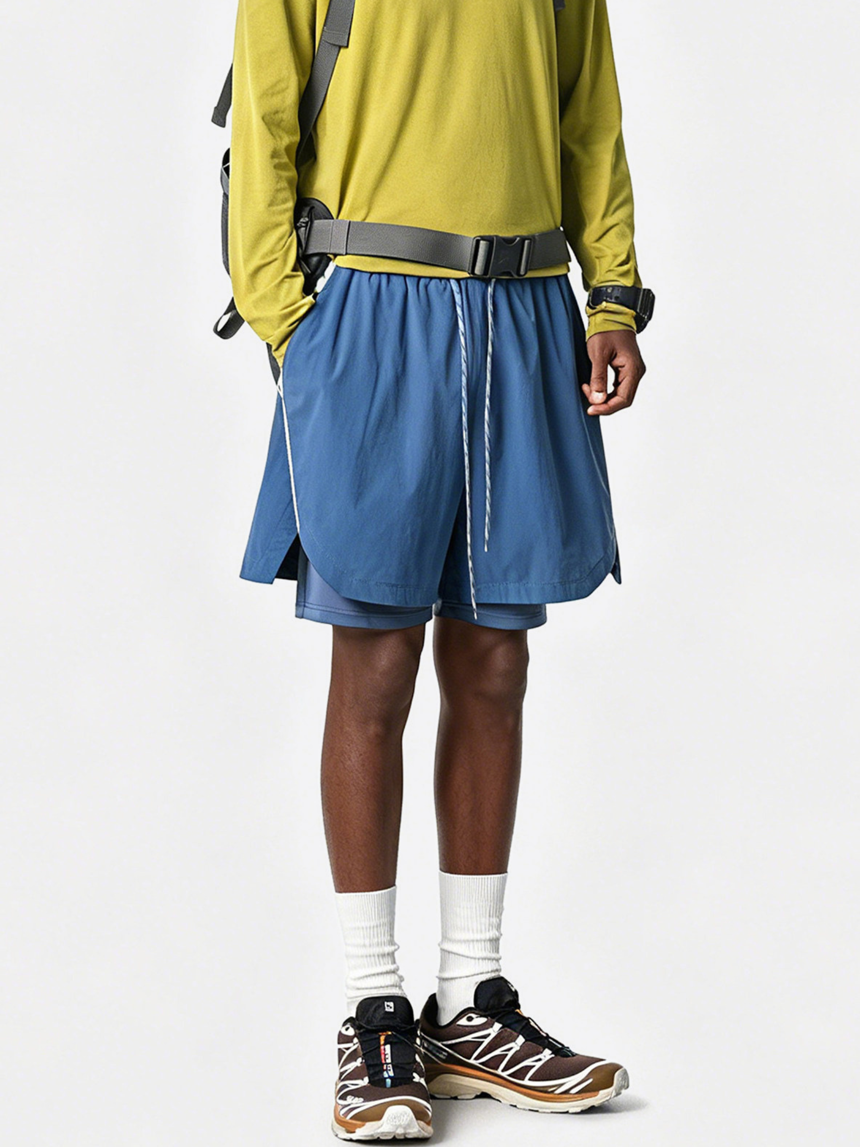 Trekker - Men's Lightweight Color-Block 2-in-1 Athletic Shorts
