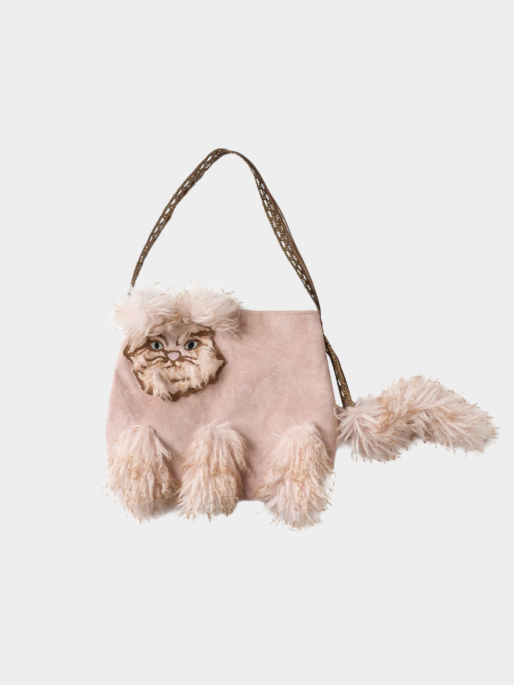 Aura - Faux Suede Cat Shoulder Bag