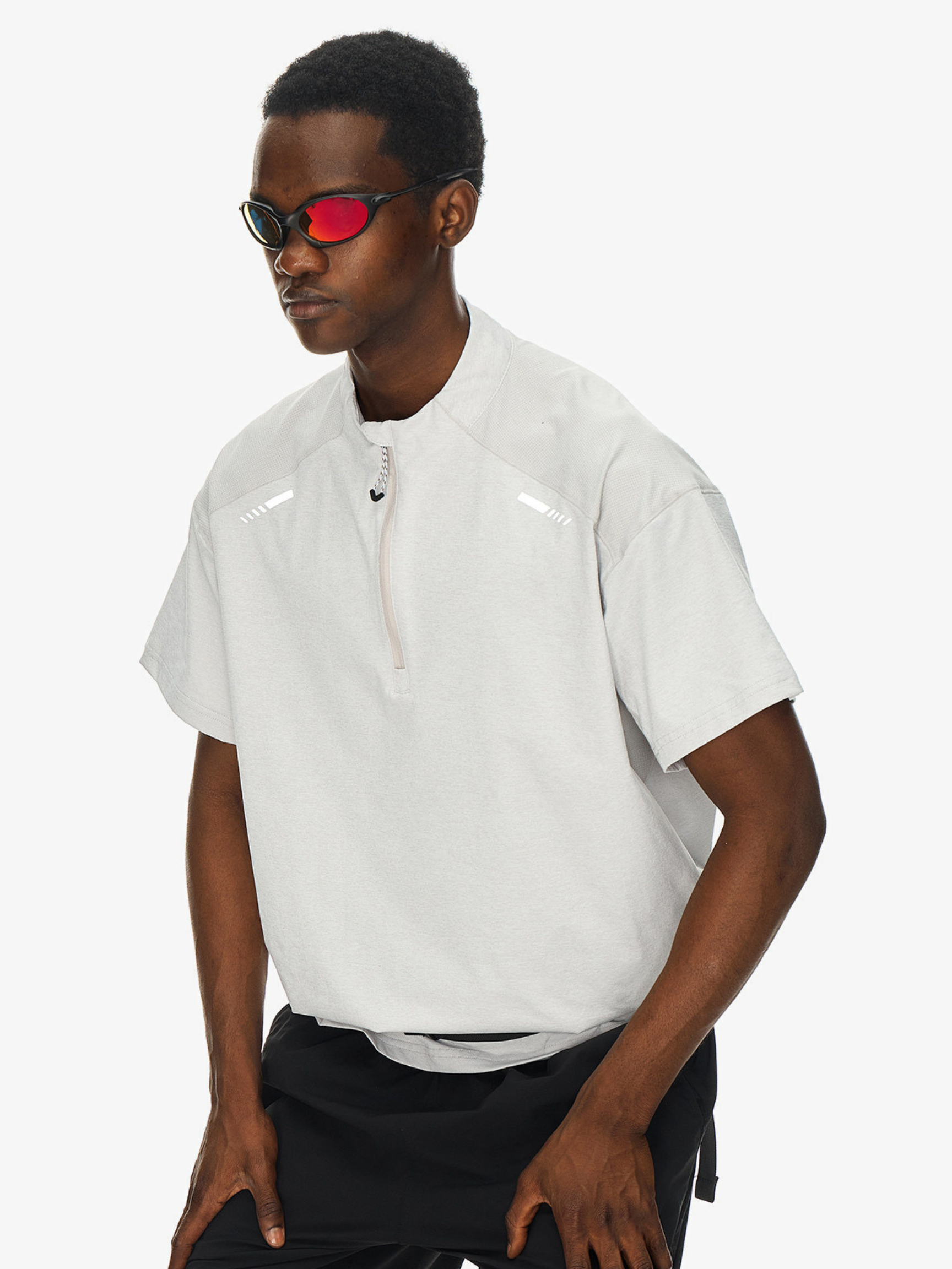 AuraFlow - Men's UPF50+ UV Protection Half-Zip T-Shirt