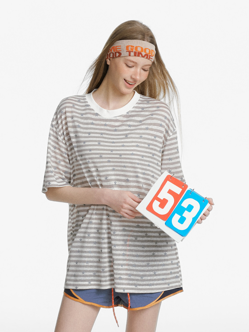 Ashdrift - Unisex Striped Star Lyocell Short Sleeve T-Shirt