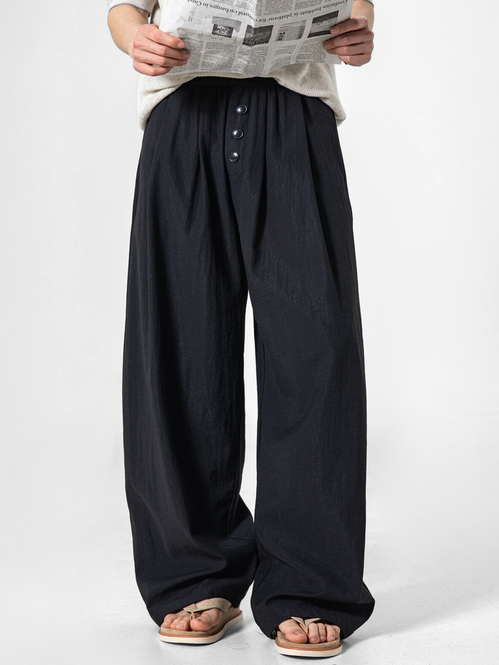 Forestfall - Men's Button-Detail Relaxed Straight-Leg Pants