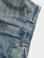 Tempestfire - Men's Washed Denim Wide-Leg Jeans