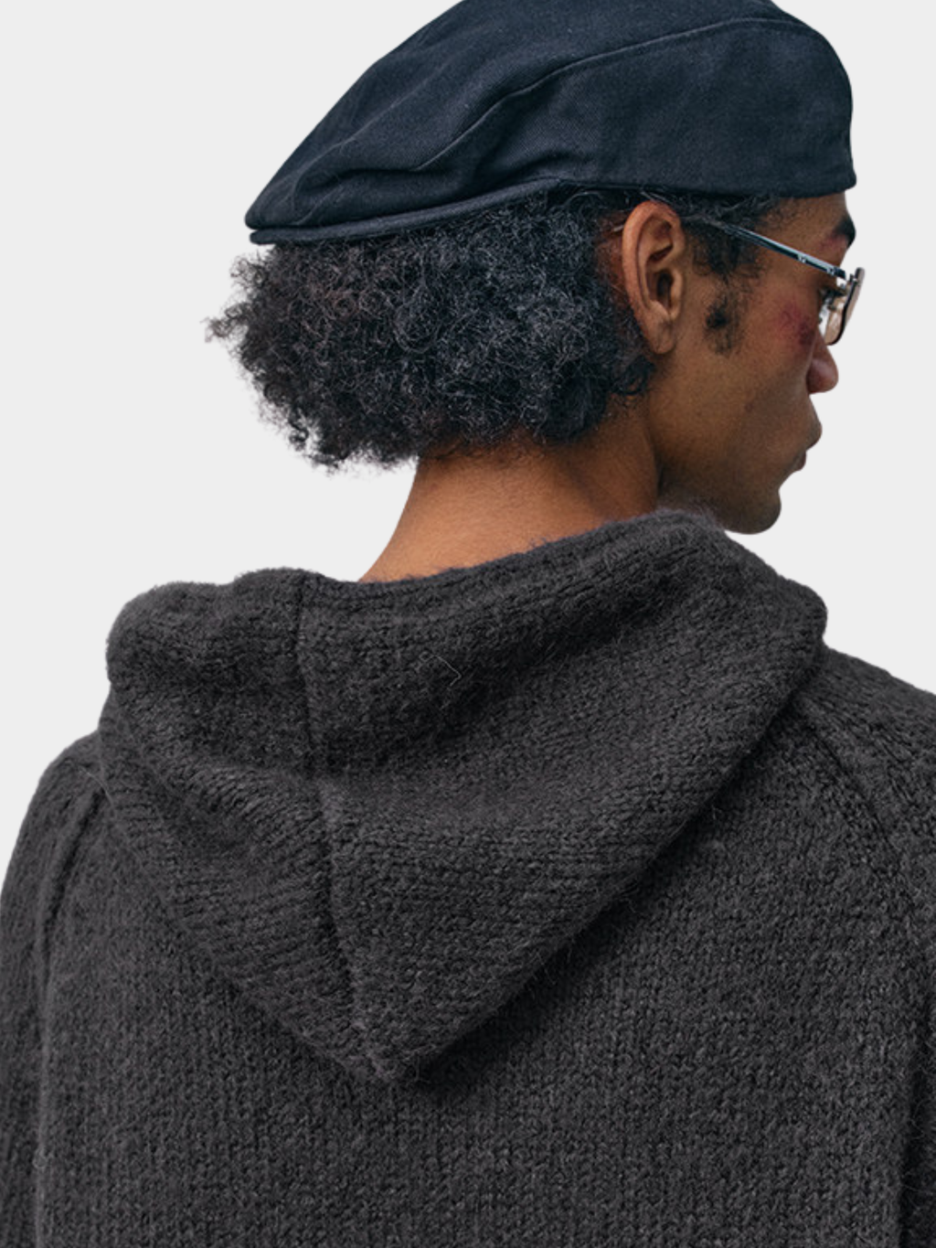 Ravensoul - Unisex Loose-Fit Zip-Up Hooded Knit Sweater