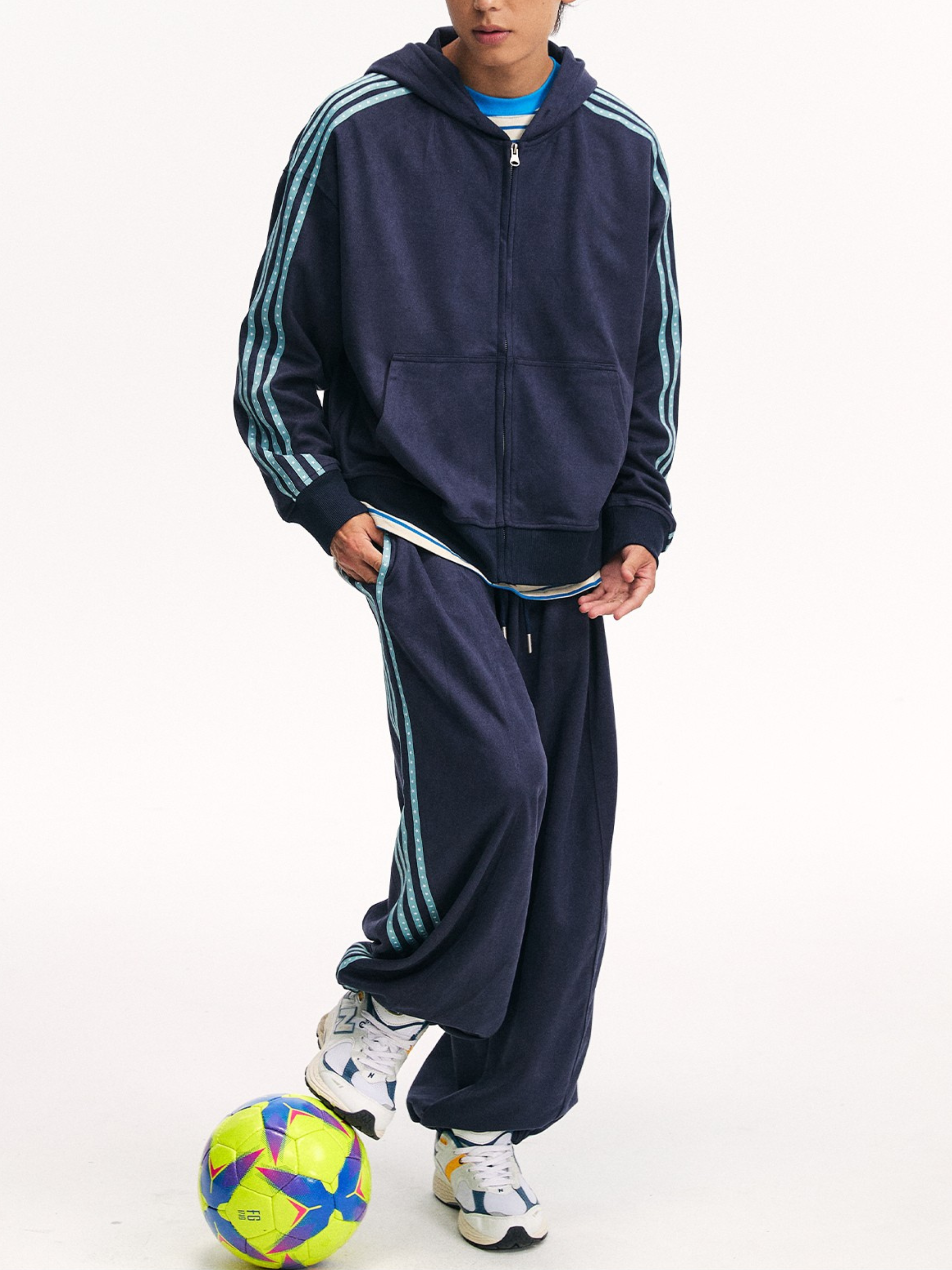 Skyflame - Faux Suede Star Webbing Jogger Pants