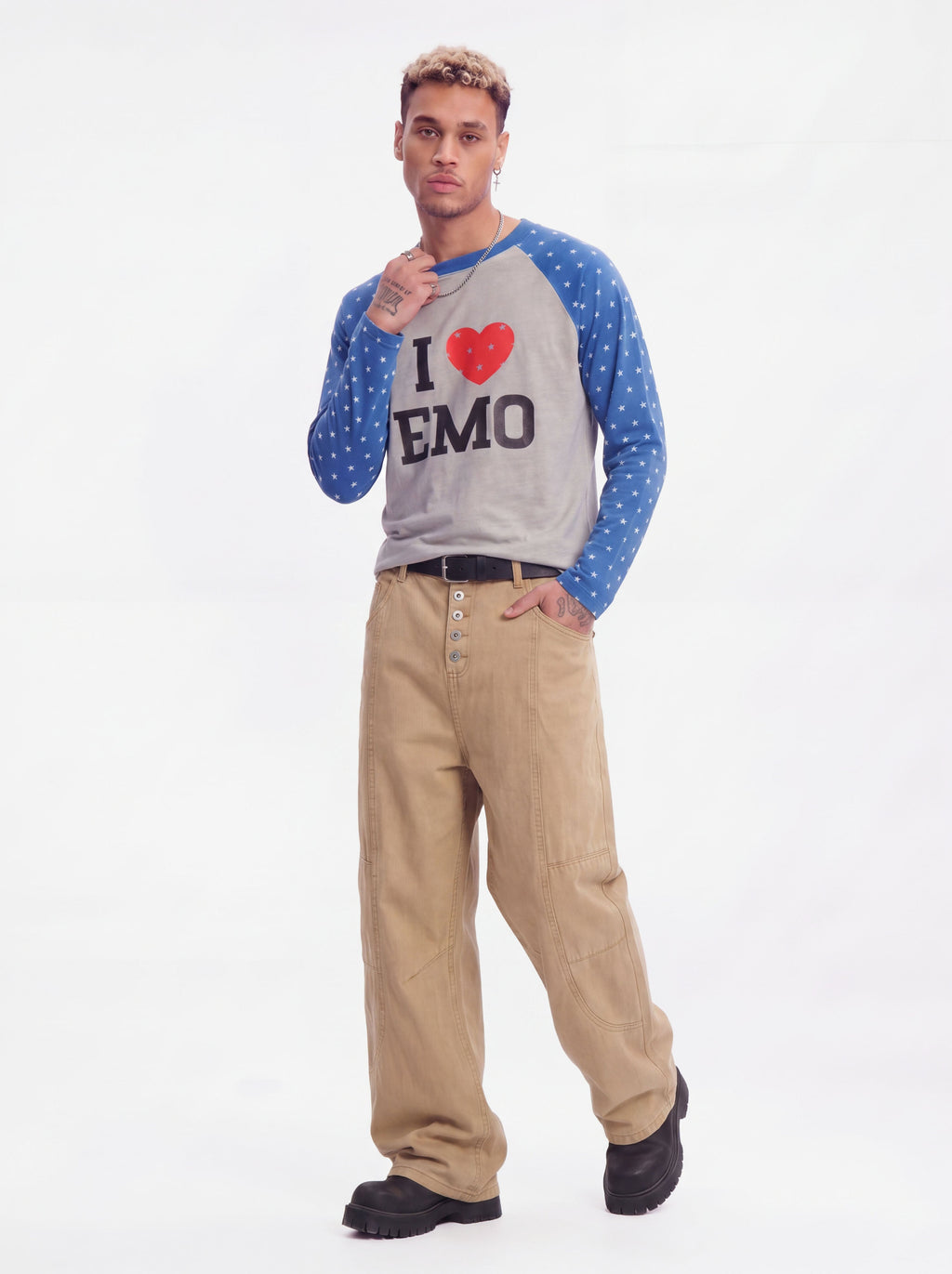 Dewpoint - Button Straight-Leg Wide Cargo Pants