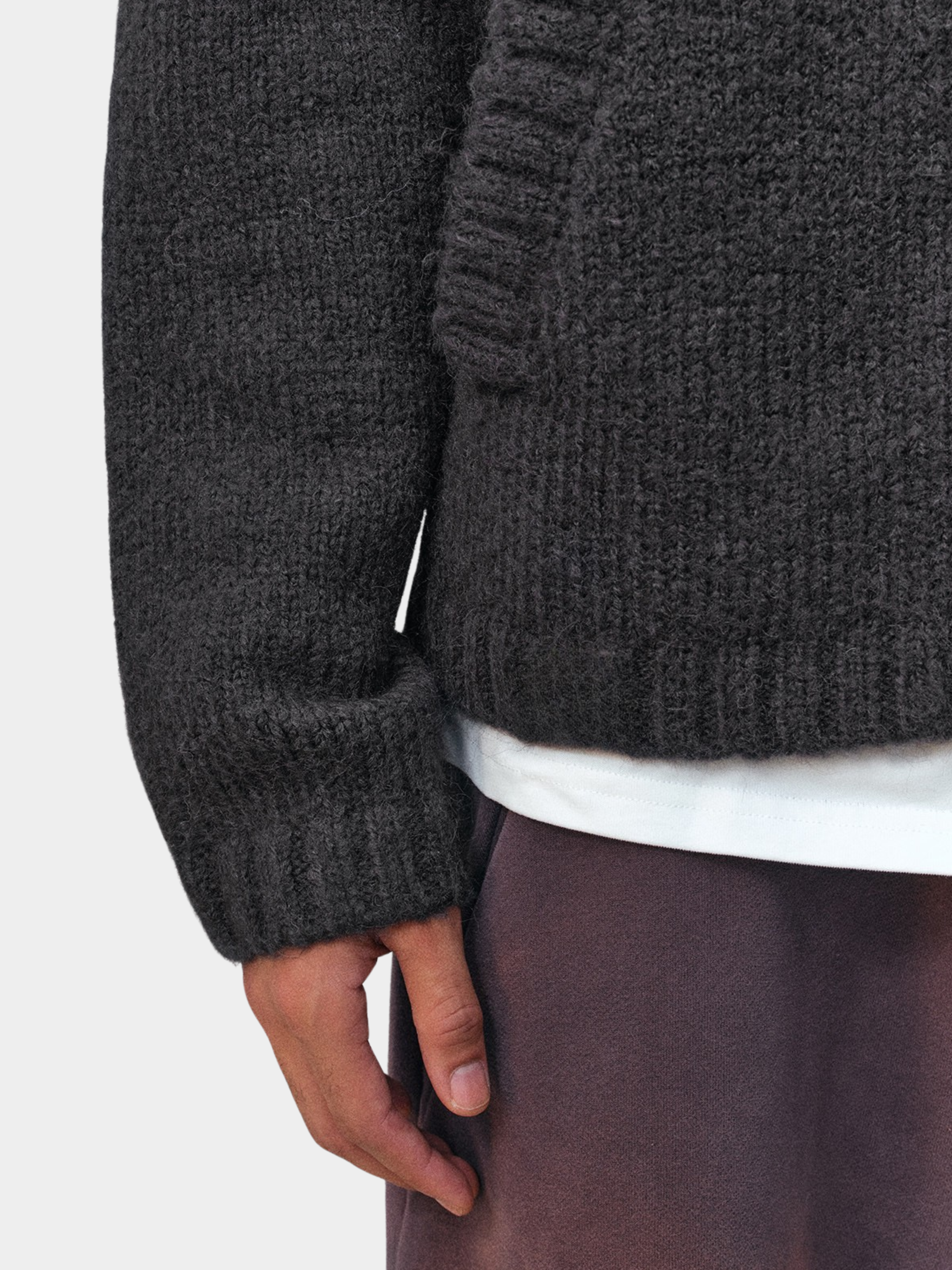 Ravensoul - Unisex Loose-Fit Zip-Up Hooded Knit Sweater