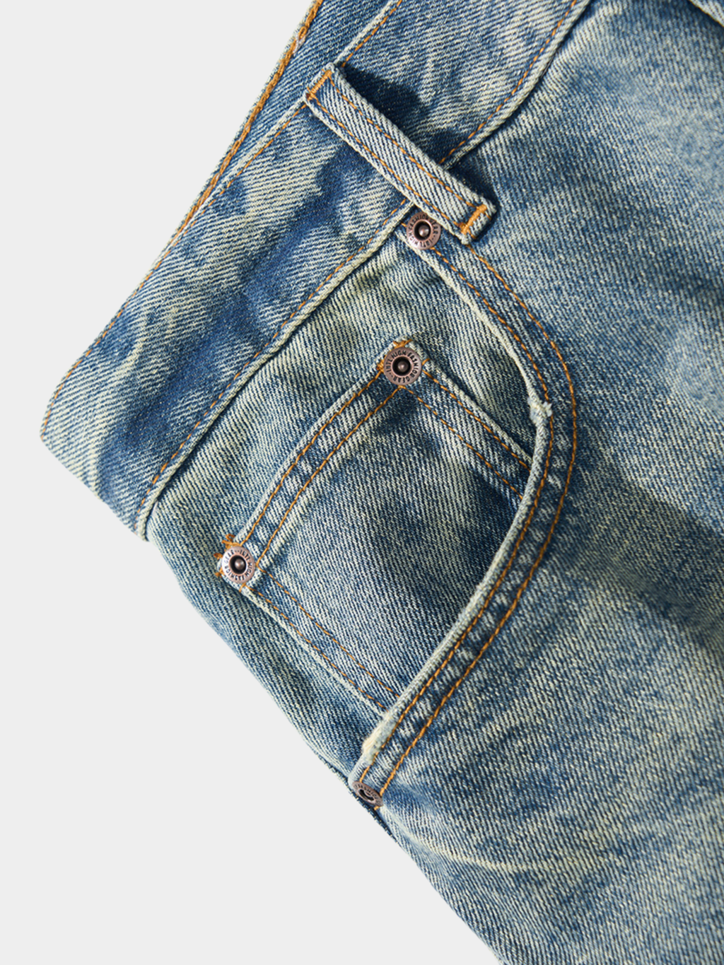 Tempestfire - Men's Washed Denim Wide-Leg Jeans