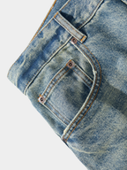Tempestfire - Men's Washed Denim Wide-Leg Jeans
