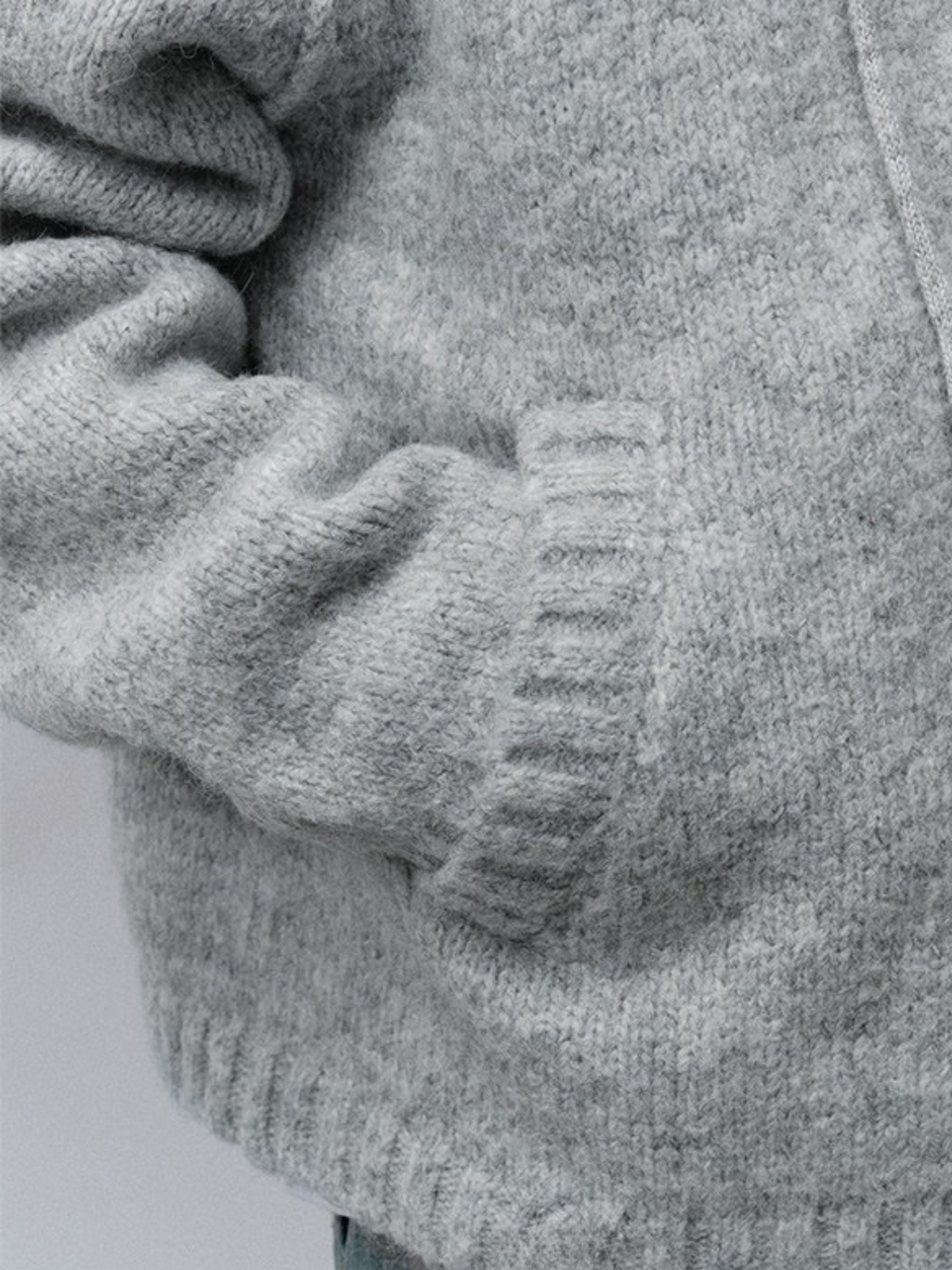 Ravensoul - Unisex Loose-Fit Zip-Up Hooded Knit Sweater