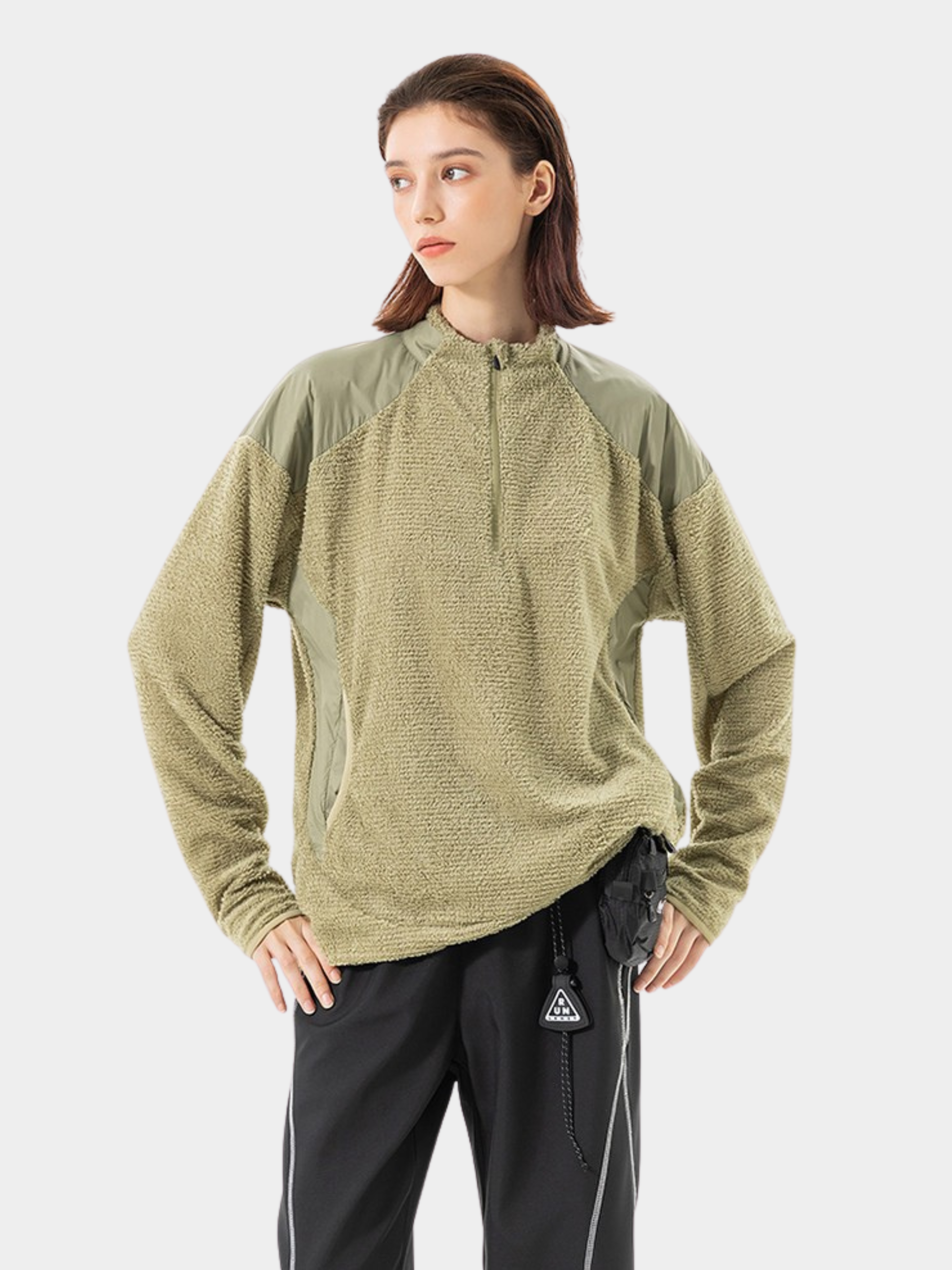 Ashtop - Unisex Thermal Fleece Half-Zip Mock Neck Sweatshirt
