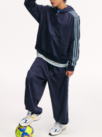 Skyflame - Faux Suede Star Webbing Jogger Pants