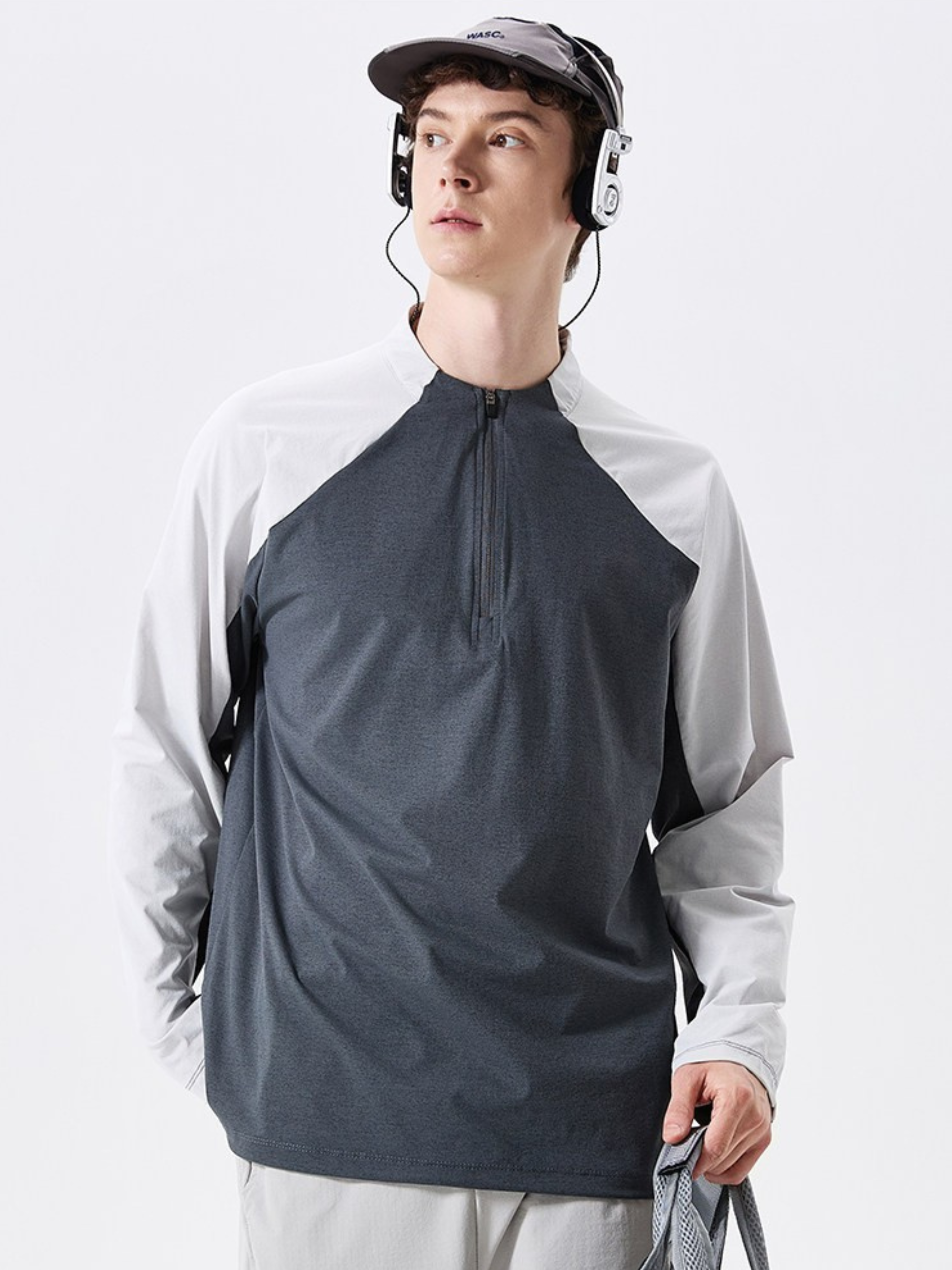 Caverise - Men's UPF50+ Half-Zip Quick-Dry Performance Long Sleeve