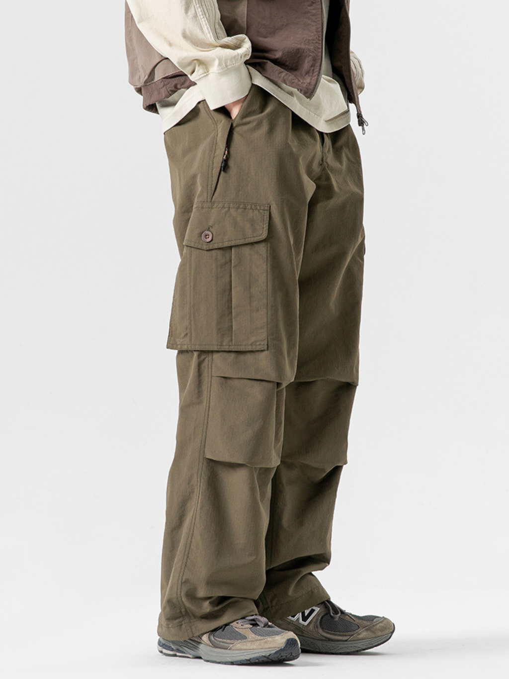 FoxPort - Unisex Loose Fit Fleece-Lined Paratrooper Pants