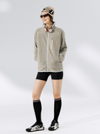Nightthorn - Unisex Wave Pattern Fleece Zip-Up Sweatshirt
