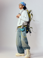 Tempestfire - Men's Washed Denim Wide-Leg Jeans