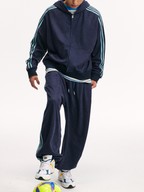 Skyflame - Faux Suede Star Webbing Jogger Pants