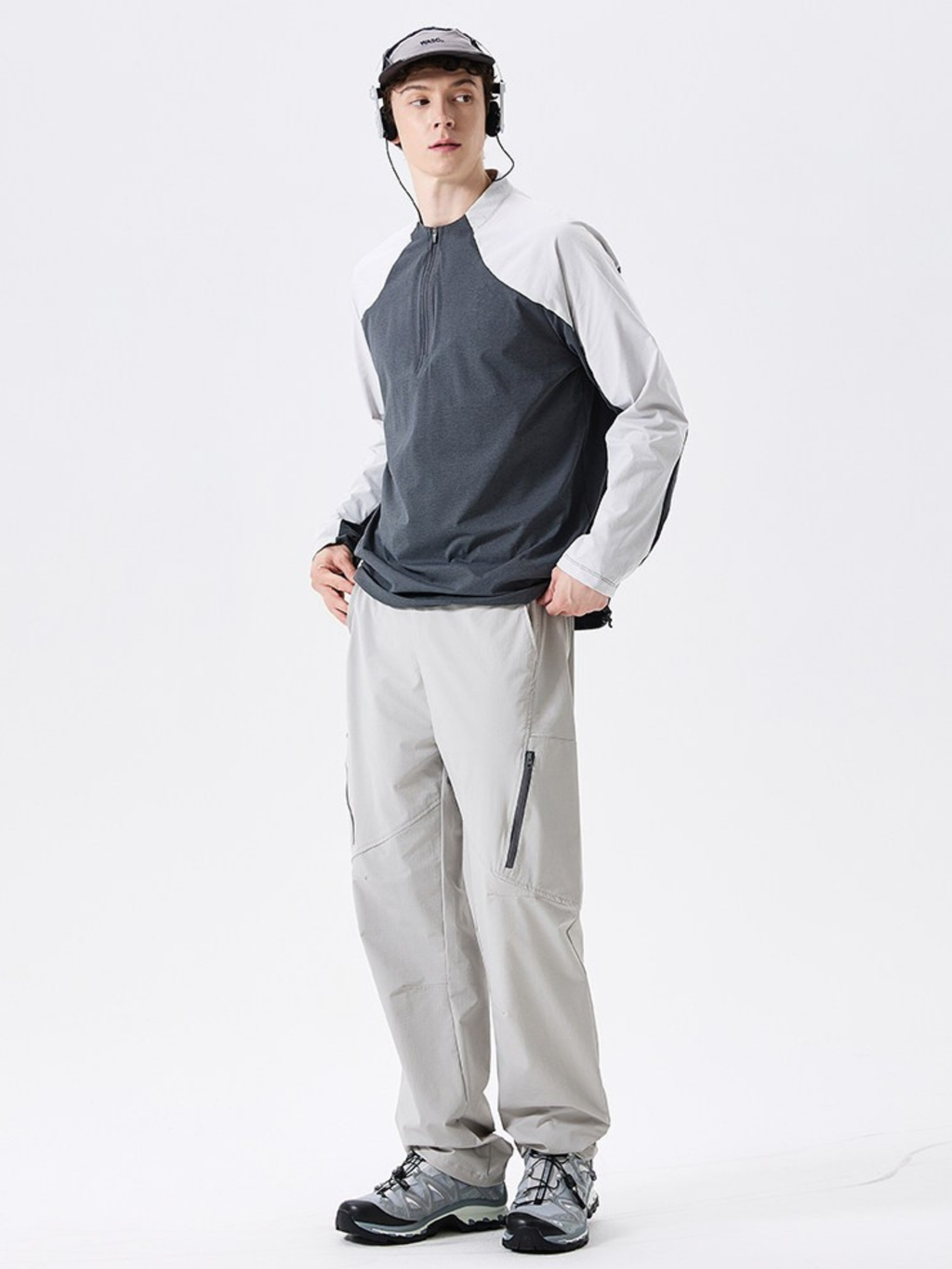 Caverise - Men's UPF50+ Half-Zip Quick-Dry Performance Long Sleeve