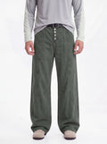Dewpoint - Button Straight-Leg Wide Cargo Pants