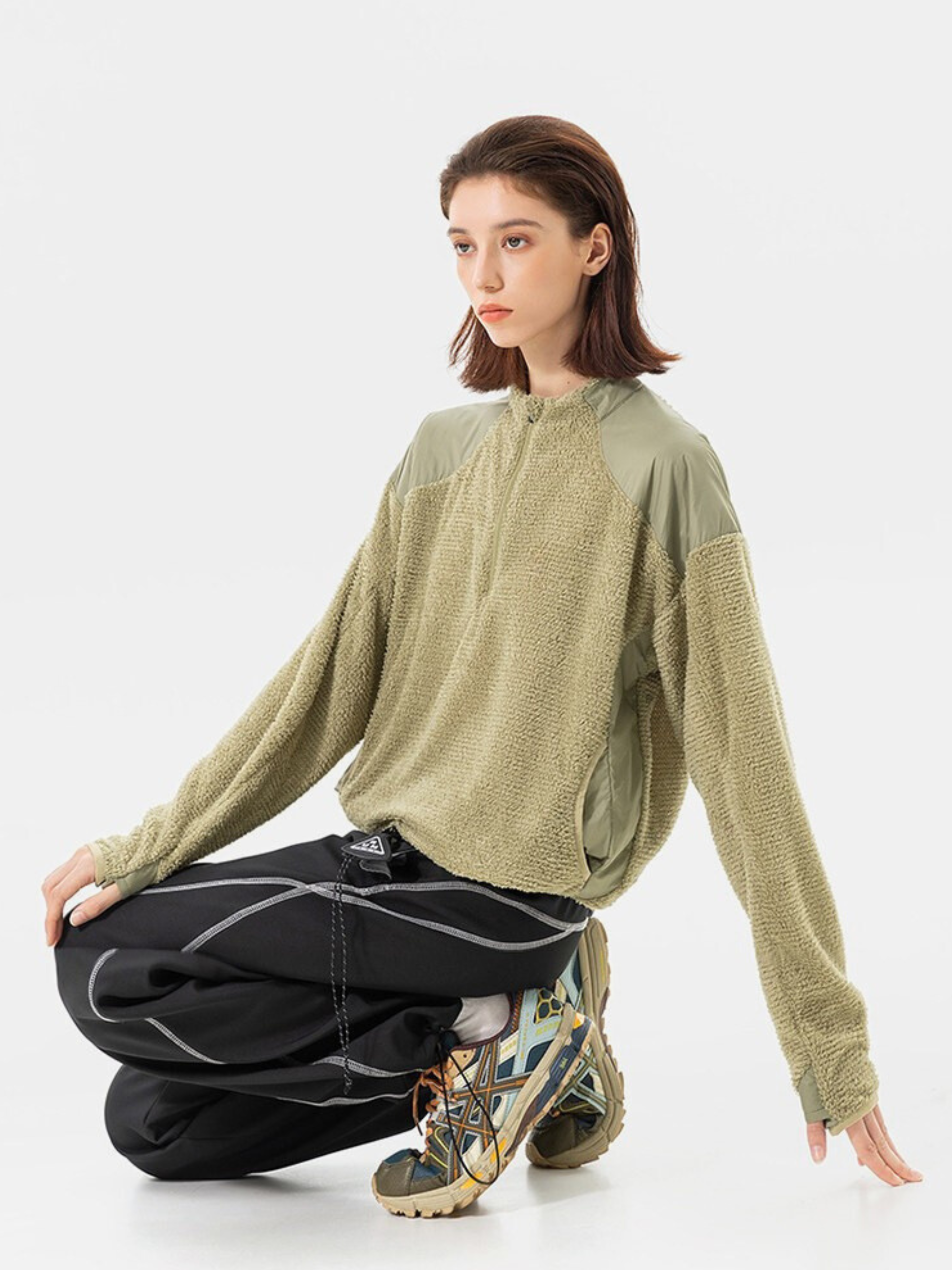 Ashtop - Unisex Thermal Fleece Half-Zip Mock Neck Sweatshirt
