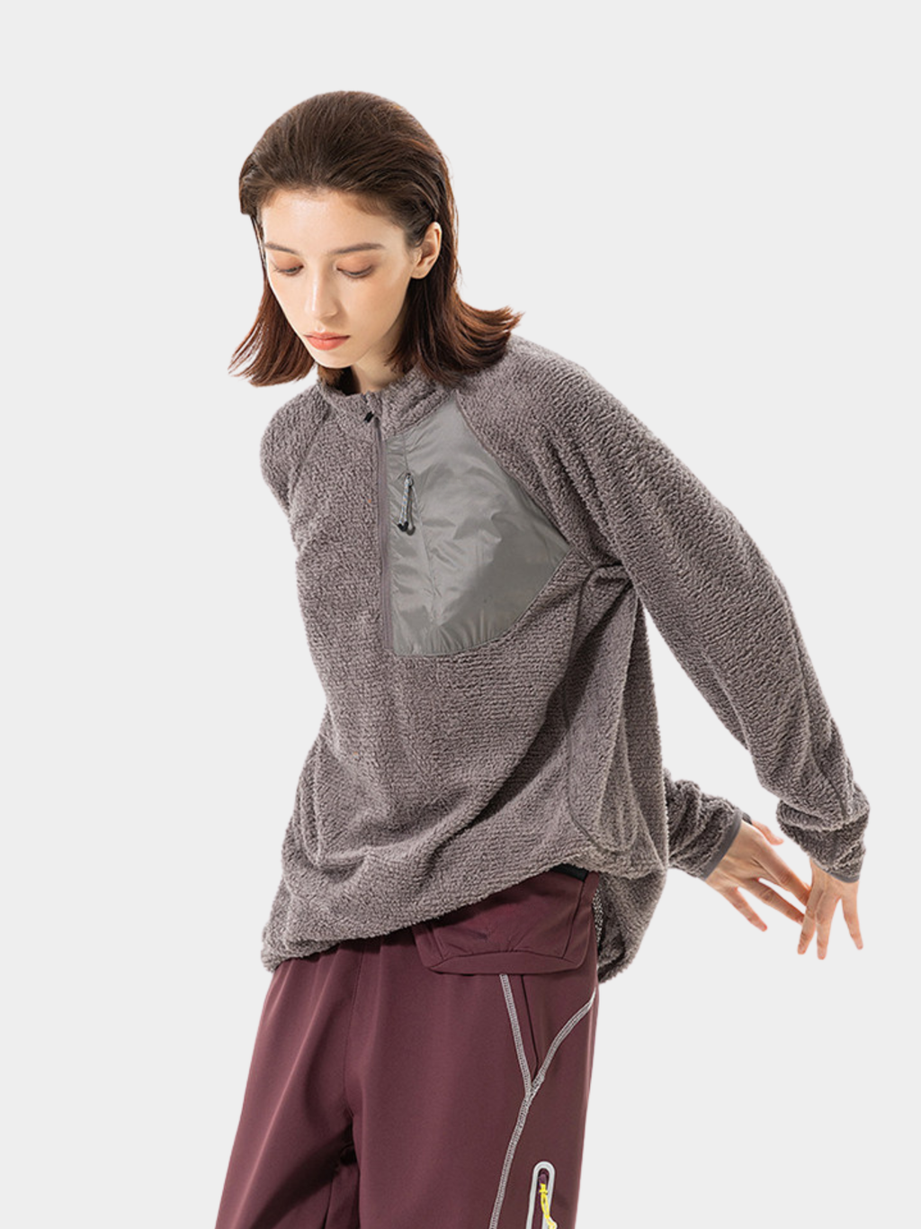 Arcadia - Unisex Half-Zip Fleece Liner Mock Neck Sweatshirt