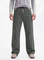 Dewpoint - Button Straight-Leg Wide Cargo Pants