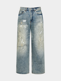 DryClip - Men's Paint-Splatter Distressed Denim Jeans