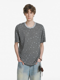 Ashdrift - Unisex Striped Star Lyocell Short Sleeve T-Shirt