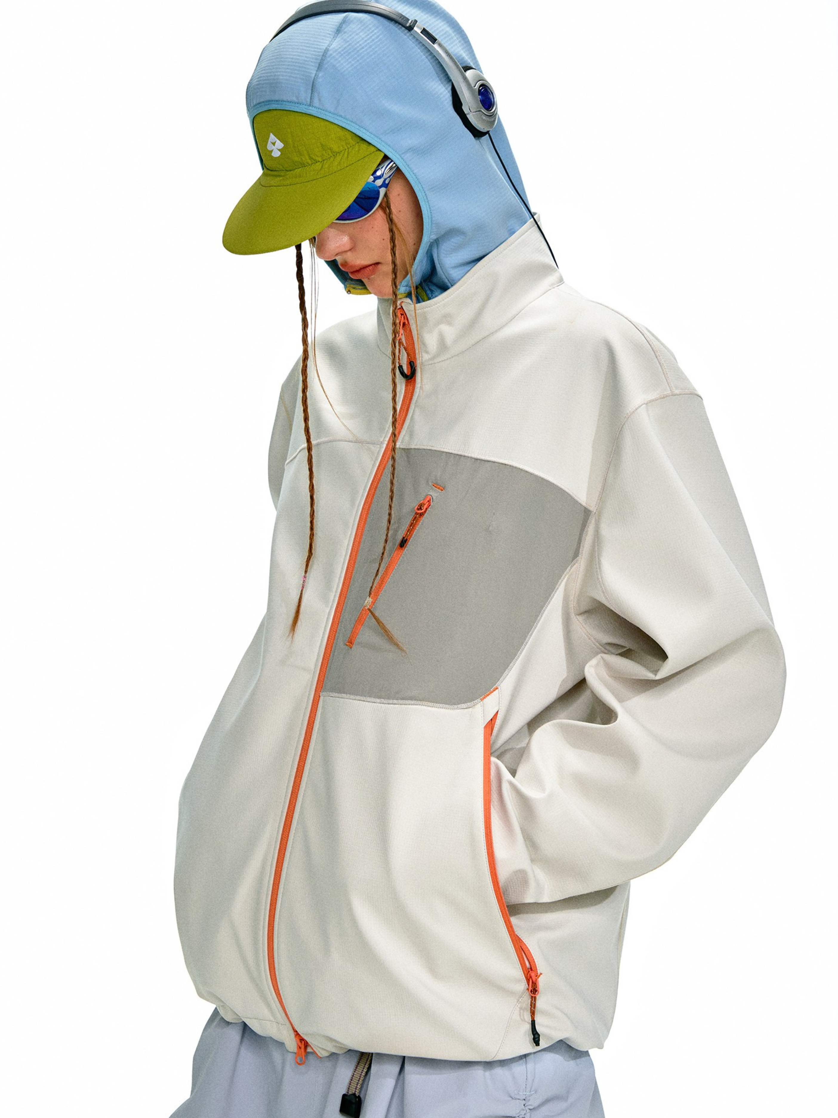 Driftcore - Unisex Teflon Water-Repellent Colorblock Stand Collar Jacket