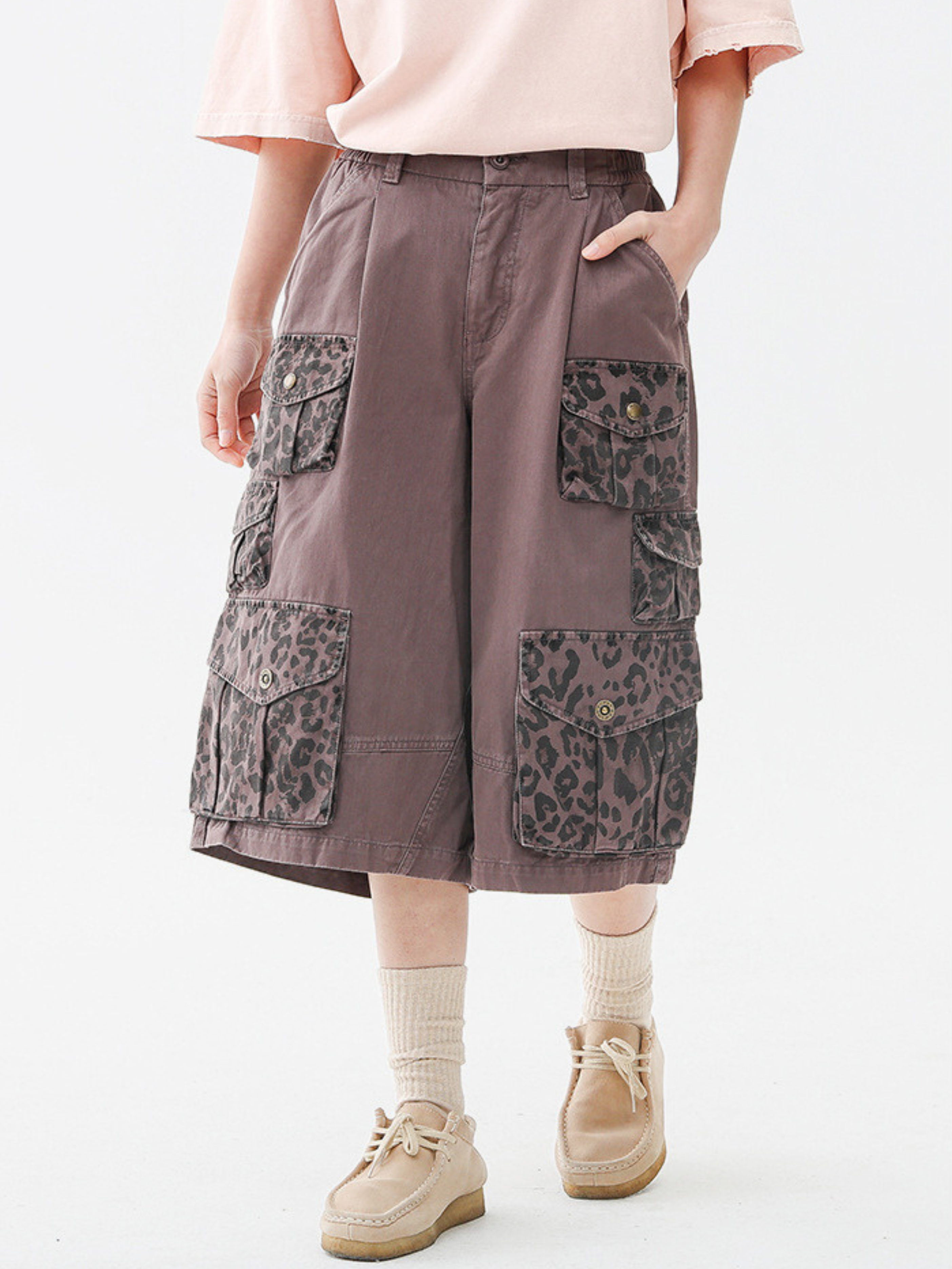 CampStick - Washed Solid Utility Cropped Pants