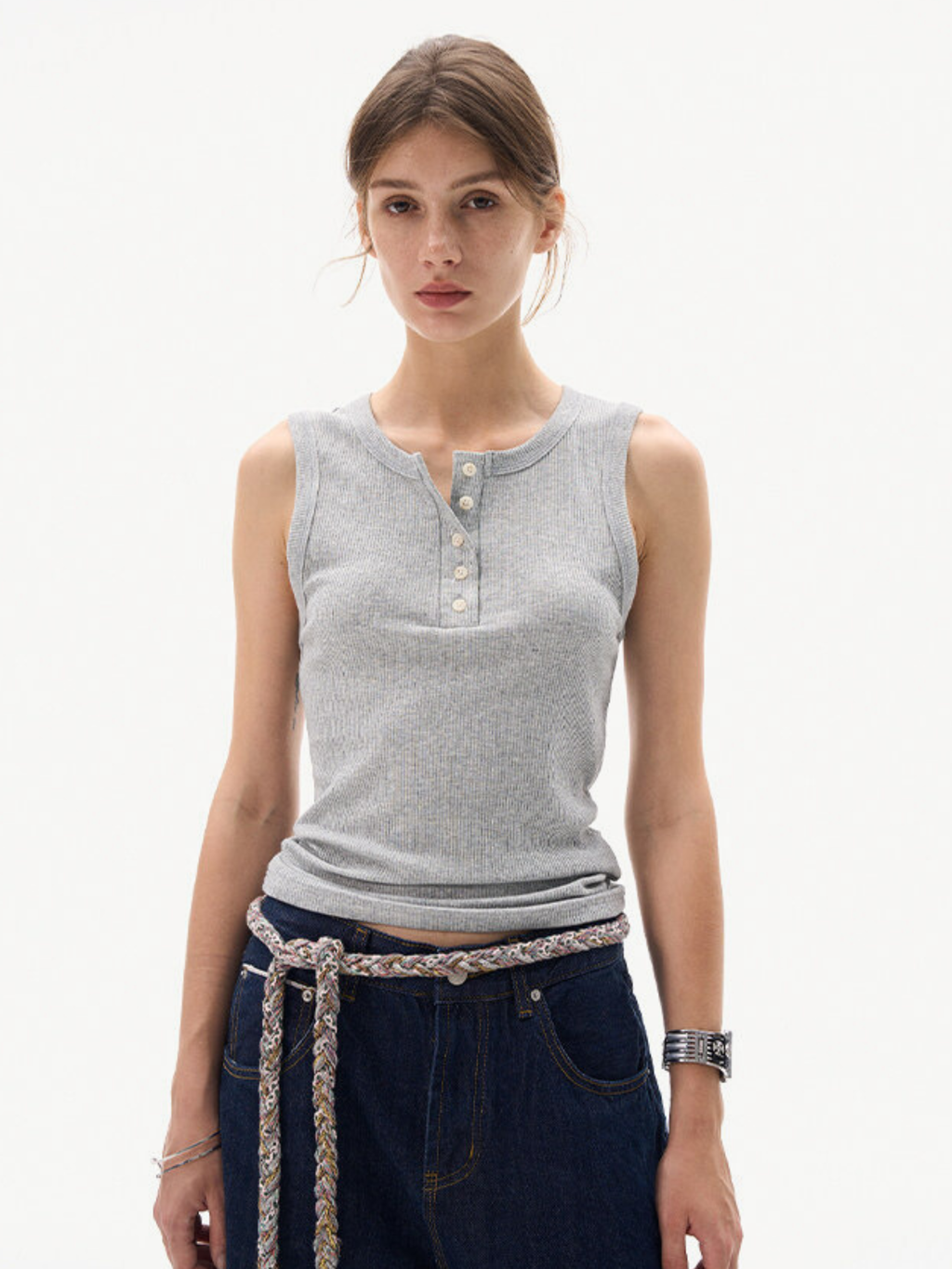 Frostfall - Slim Fit Ribbed Sleeveless Tank Top