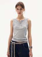 Frostfall - Slim Fit Ribbed Sleeveless Tank Top