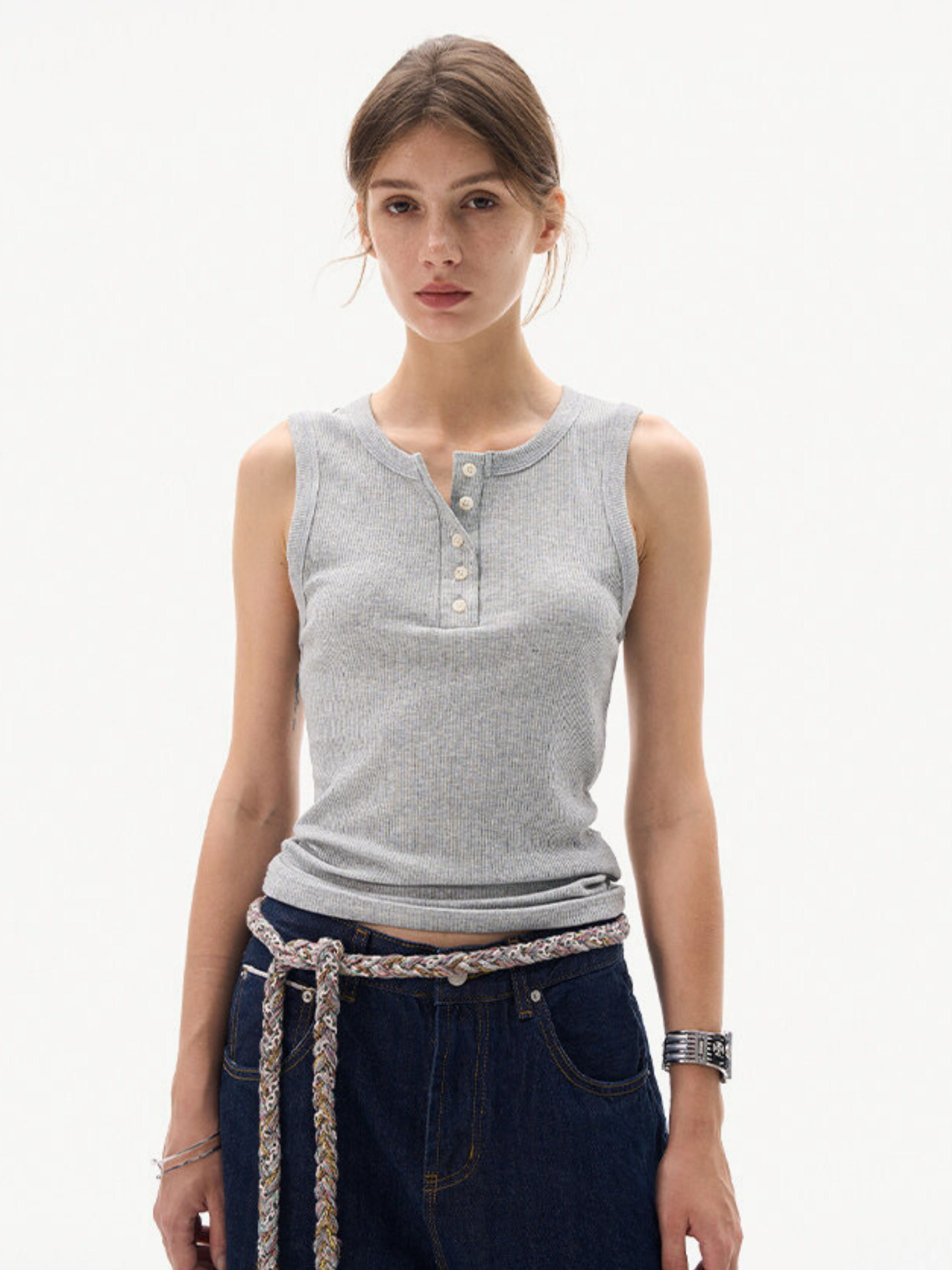 Frostfall - Slim Fit Ribbed Sleeveless Tank Top