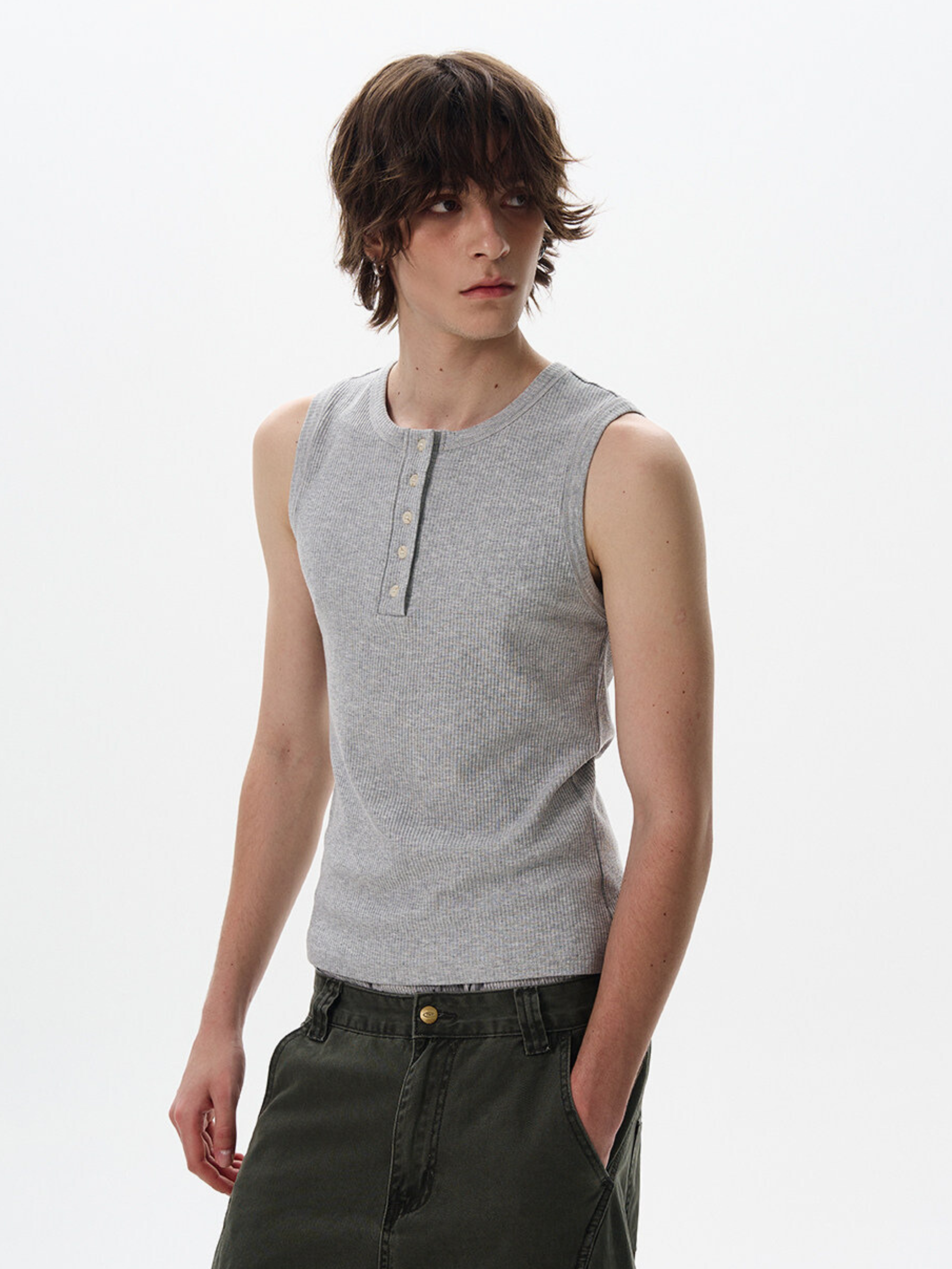 Frostfall - Slim Fit Ribbed Sleeveless Tank Top