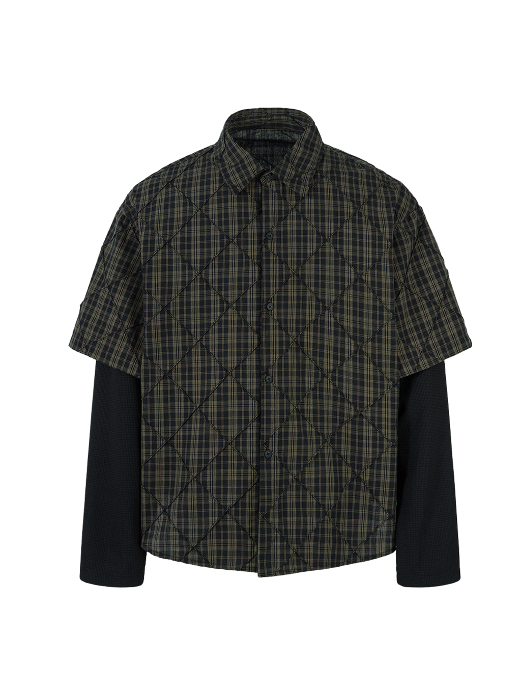 WaterPod - Men's Layered Plaid Relaxed Shirt
