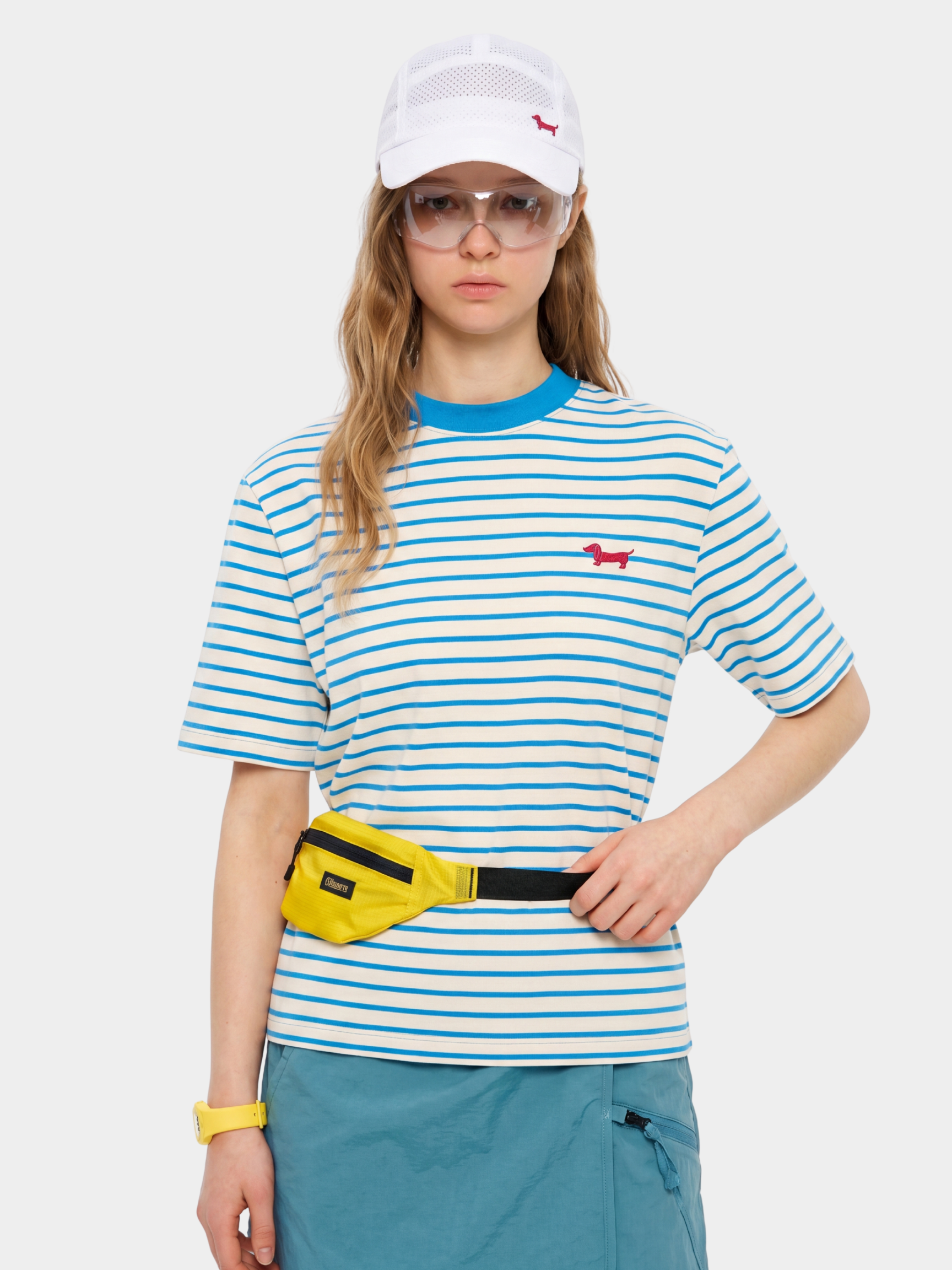 StillCloak - Striped Embroidered Cotton Relaxed T-Shirt