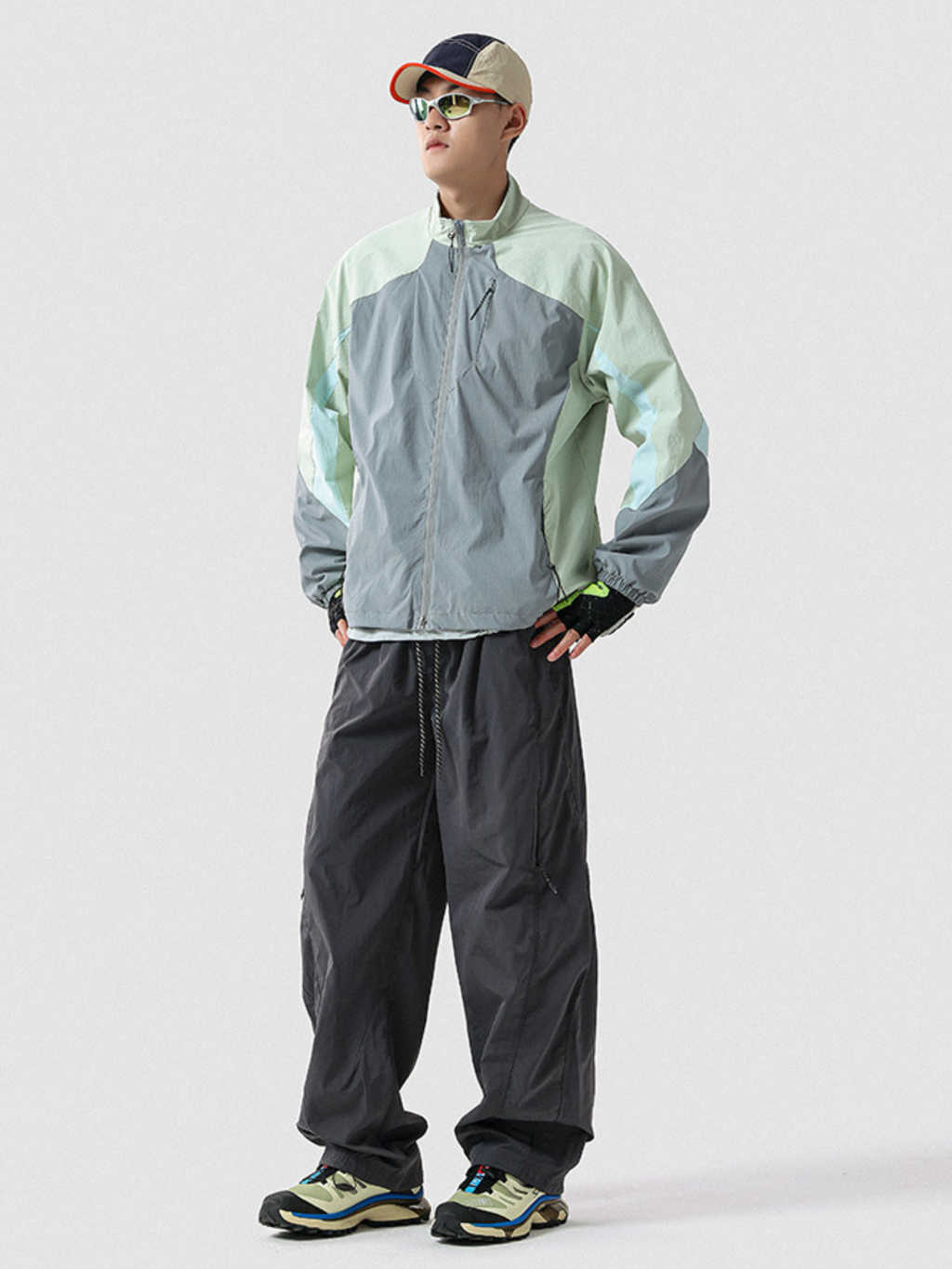CanyonNest - Unisex Water-Repellent Colorblock Stand Collar Jacket
