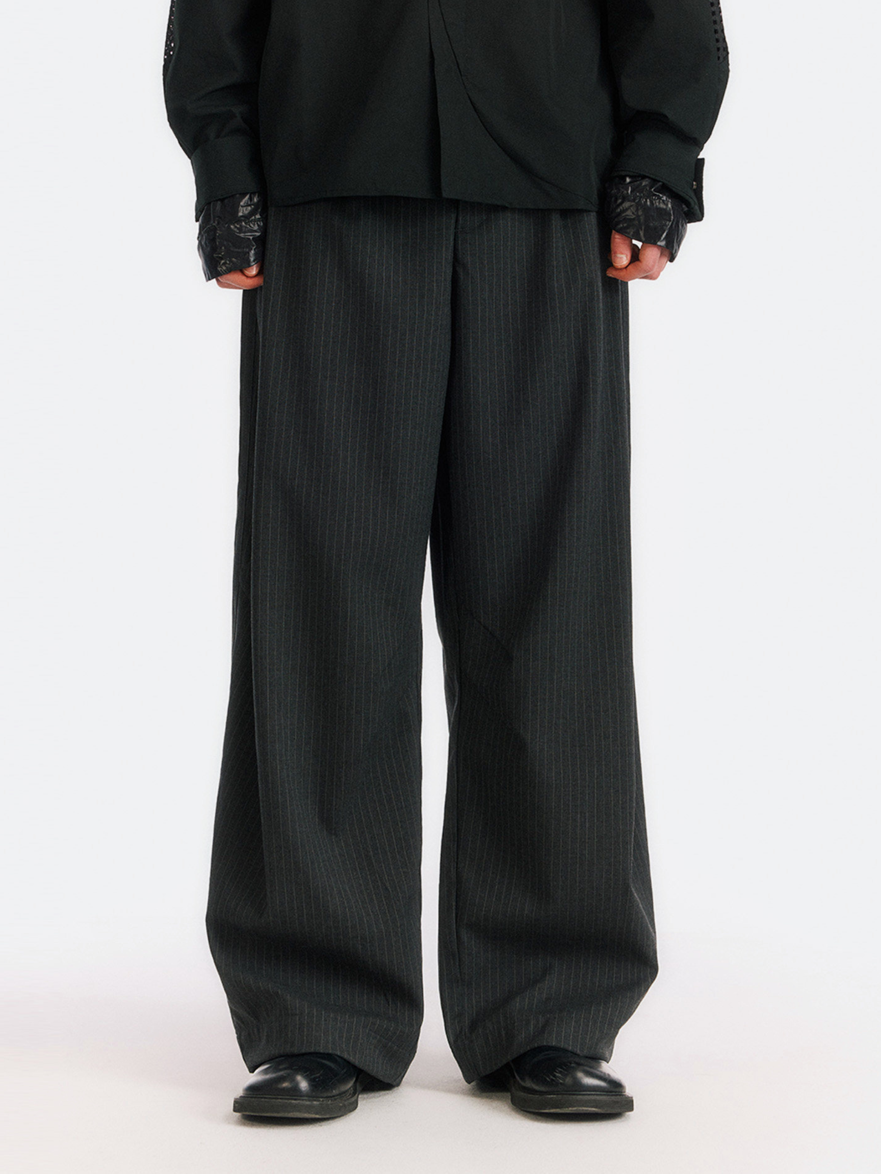 FernGully - Unisex Breathable Striped Relaxed Drape Wide-Leg Pants