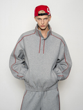 Emberthrone - Men's High-Neck Sweatshirt & Curved-Leg Jogger Set
