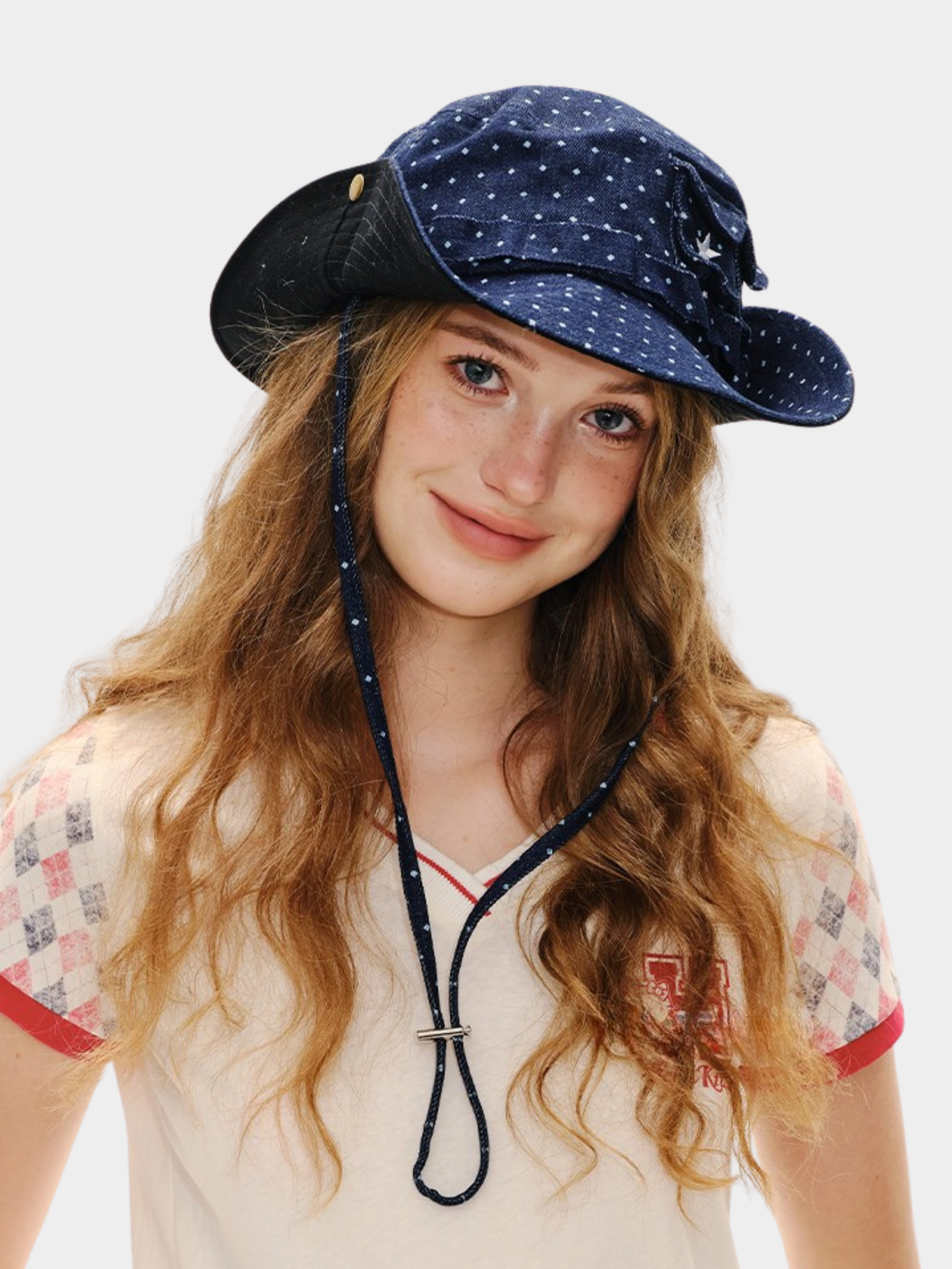 Duneflare - UPF50+ Protection Polka Dot Embroidered Utility Bucket Hat