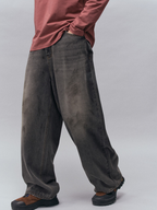 Tempestfire - Men's Washed Denim Wide-Leg Jeans