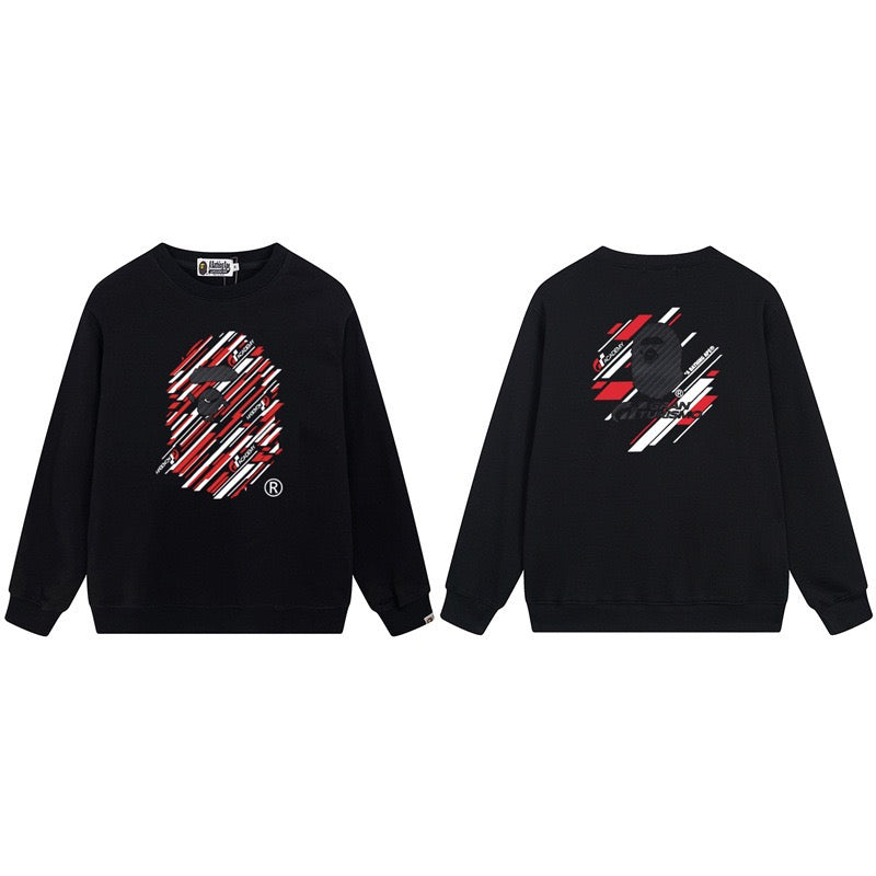 BAPE Graphic Ape Head Racing Crewneck Sweatshirt Black