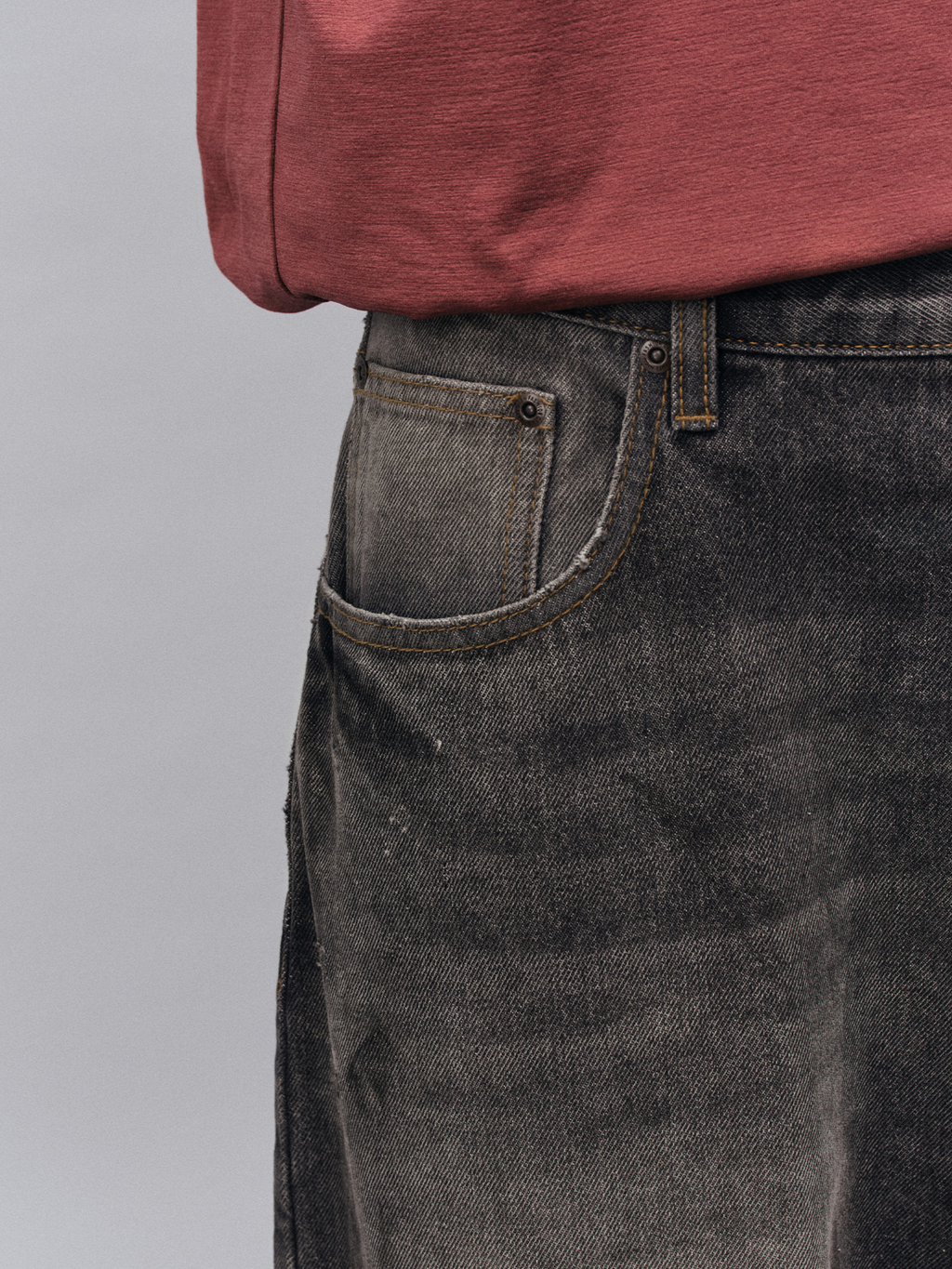 Tempestfire - Men's Washed Denim Wide-Leg Jeans